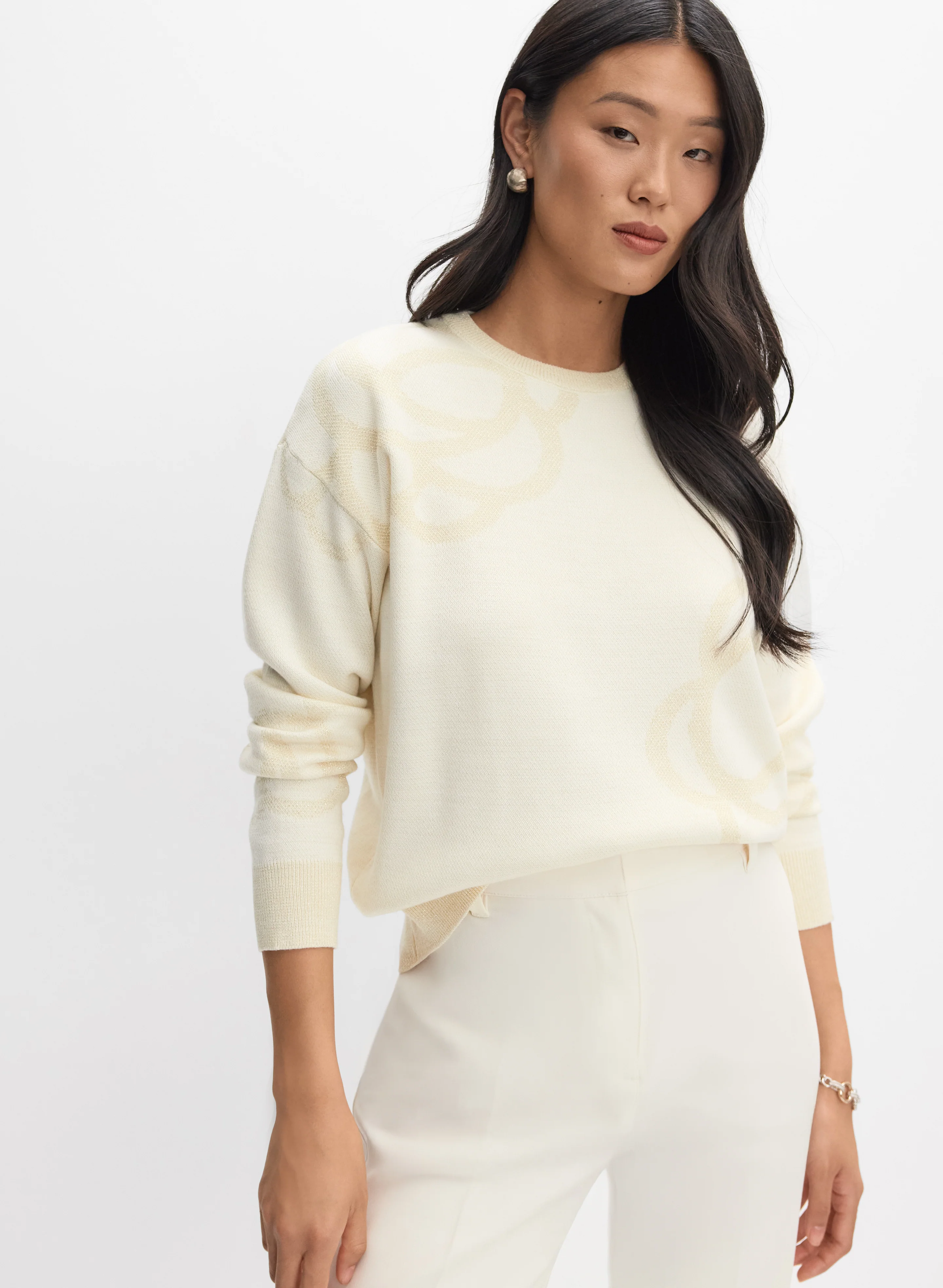 Tonal Metallic Sweater