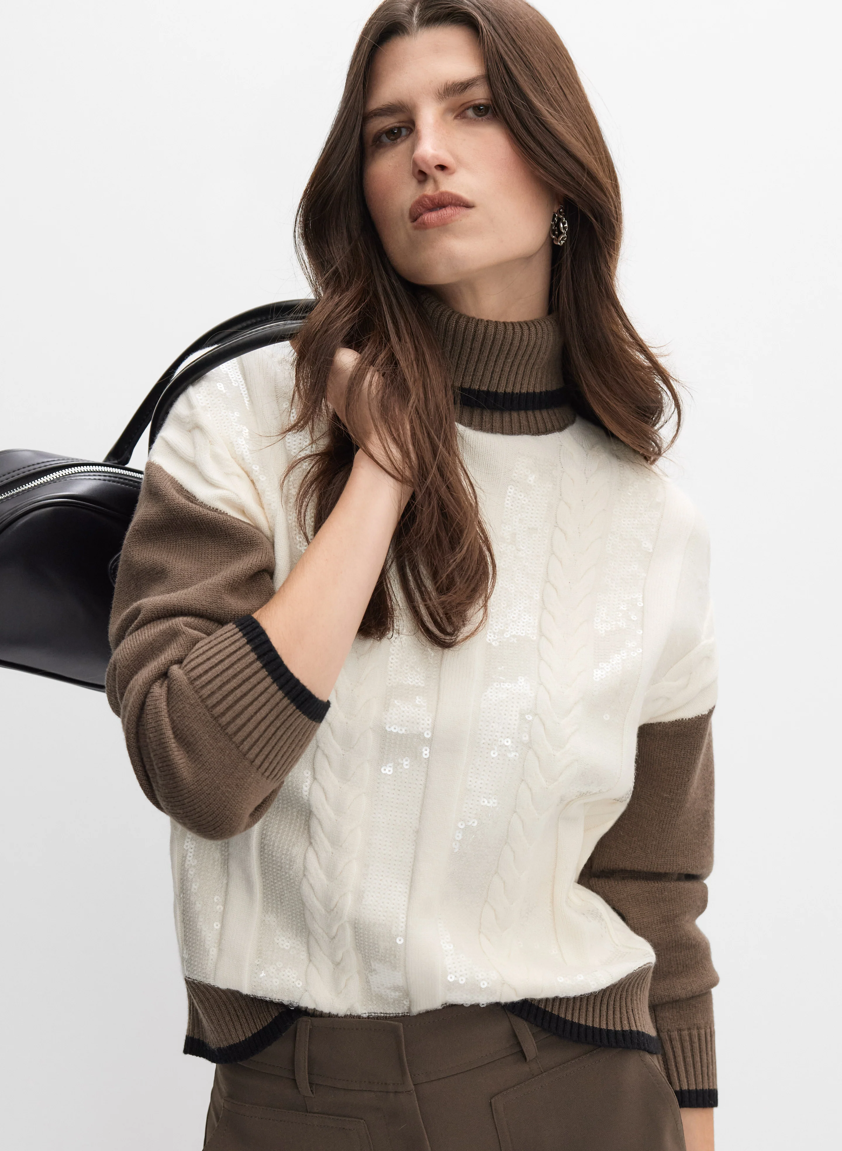 Sequined Colour Block Sweater
