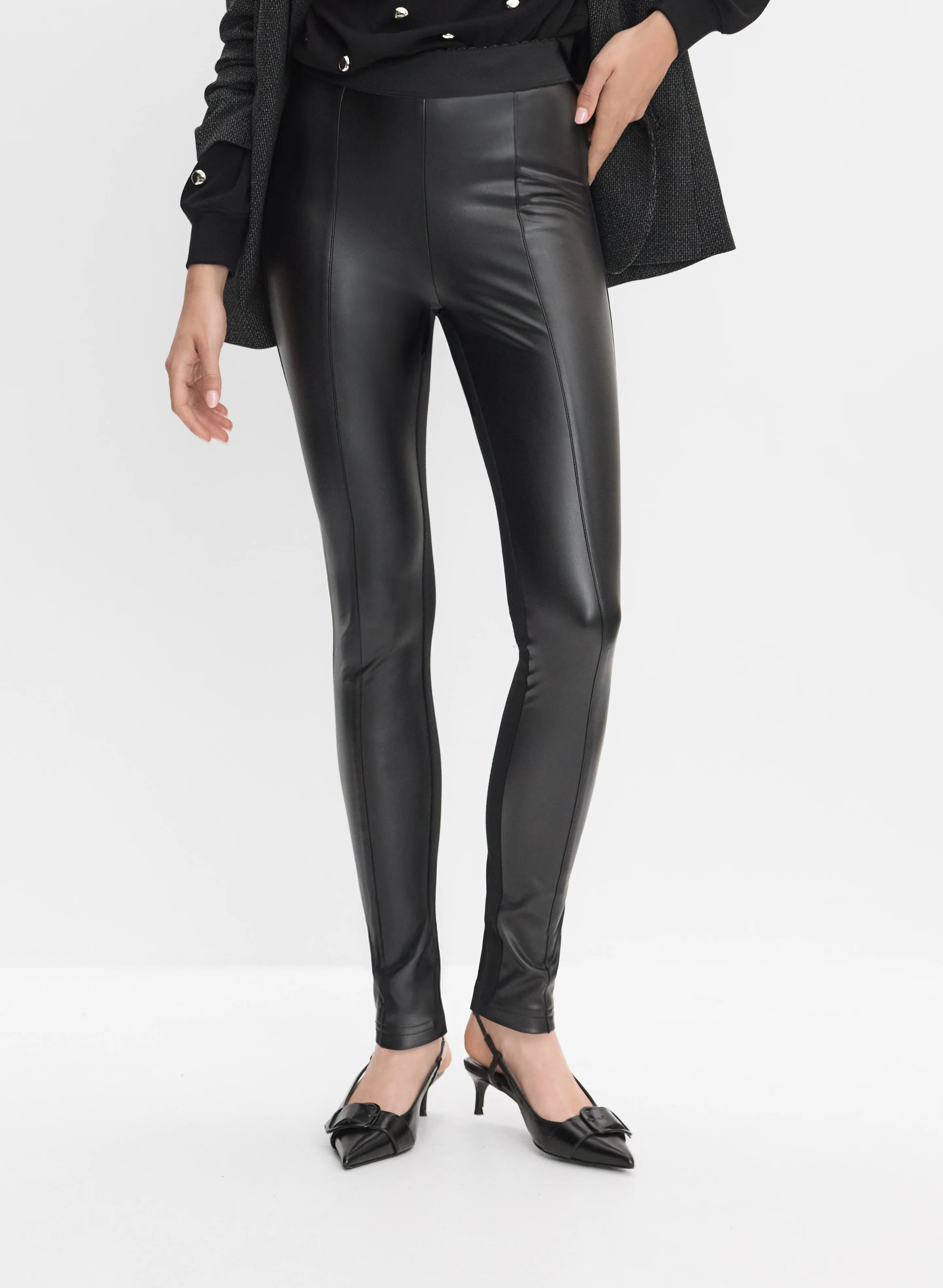 Kayla Vegan Leather Front Leggings
