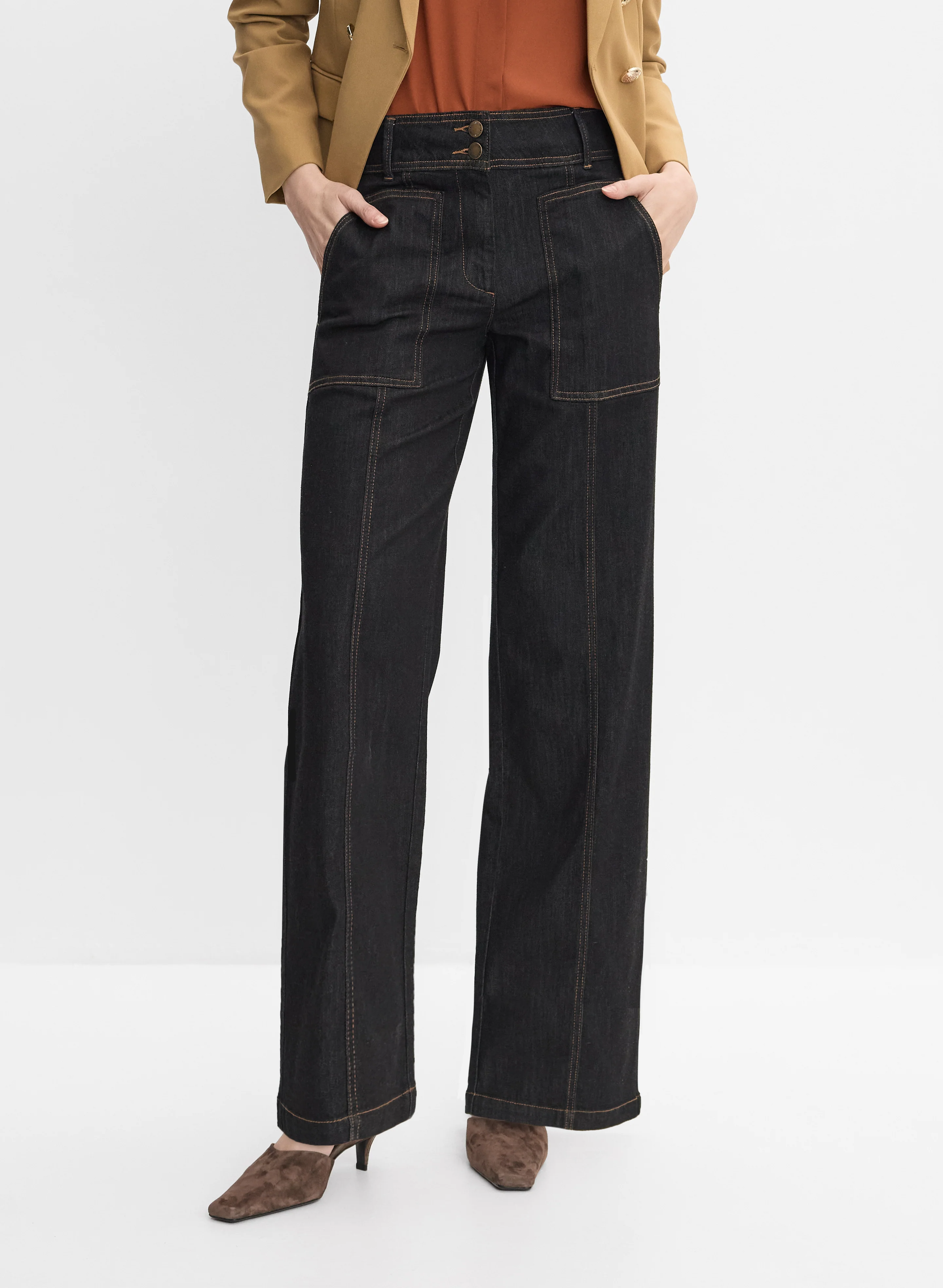 Utility Wide-Leg Jeans