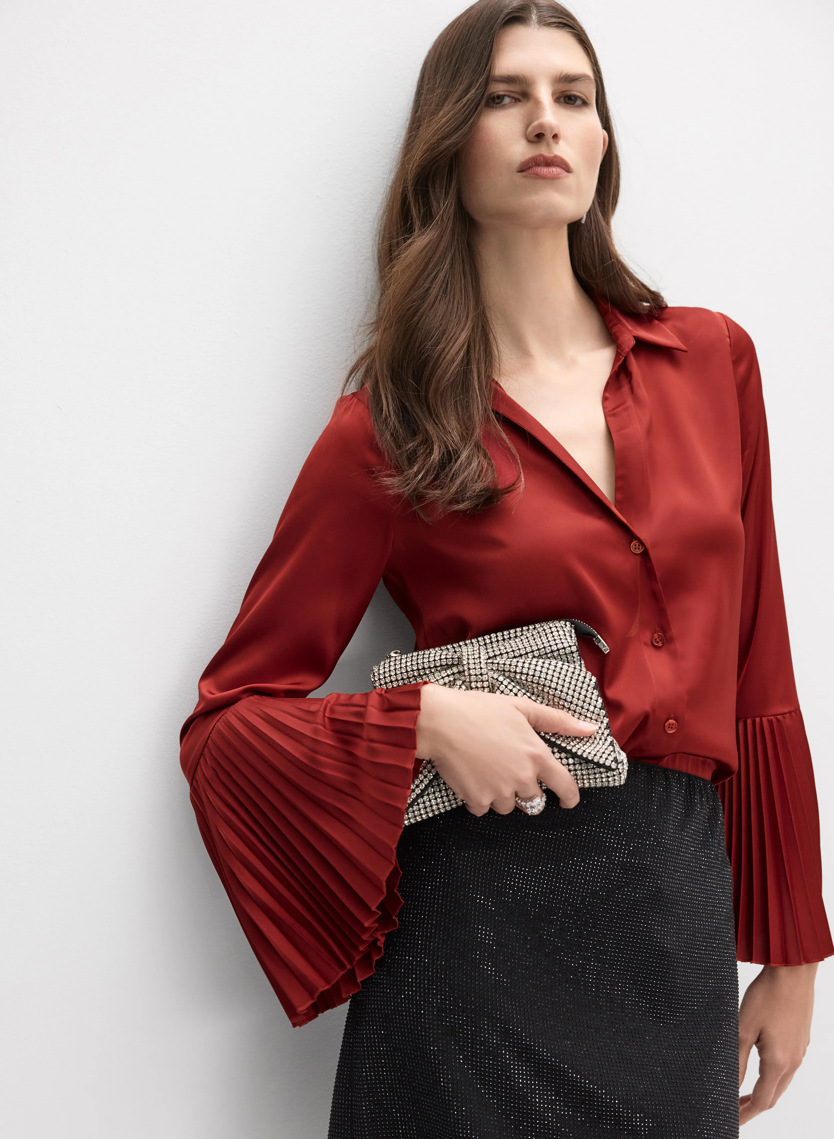 Accordion Sleeve Blouse