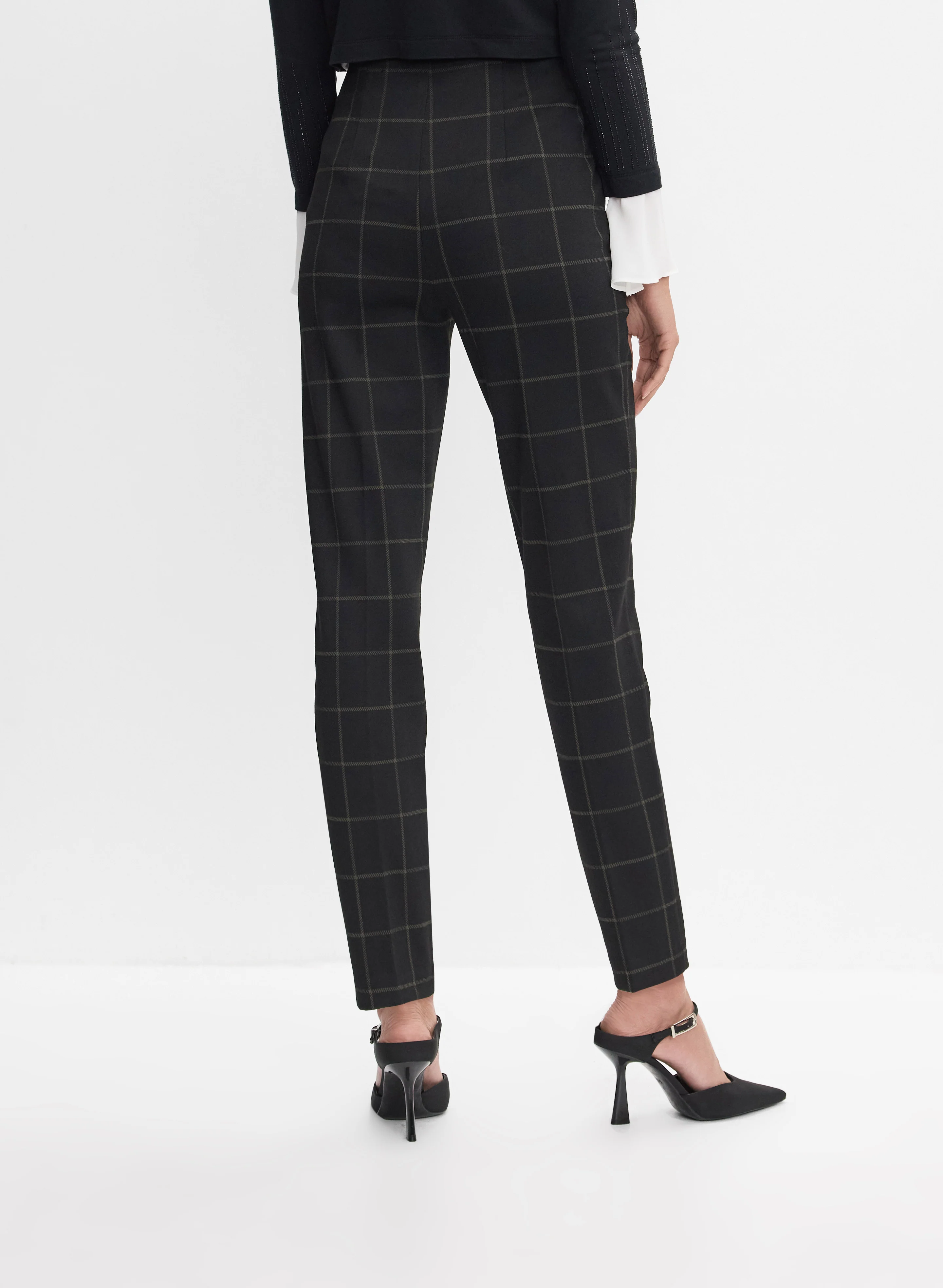 Juliette Check Slim-Leg Pants