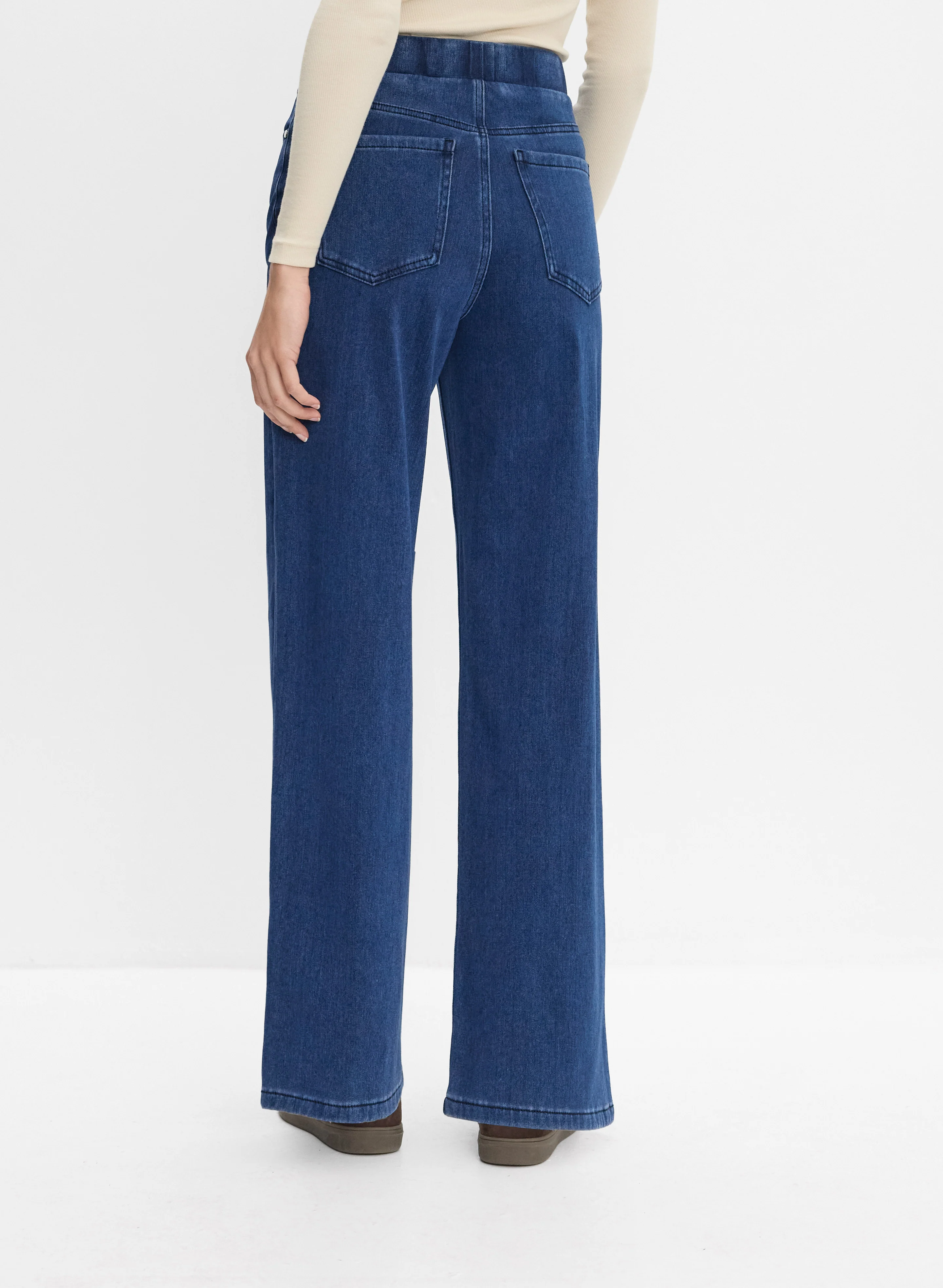 Wide-Leg Knit Jeans