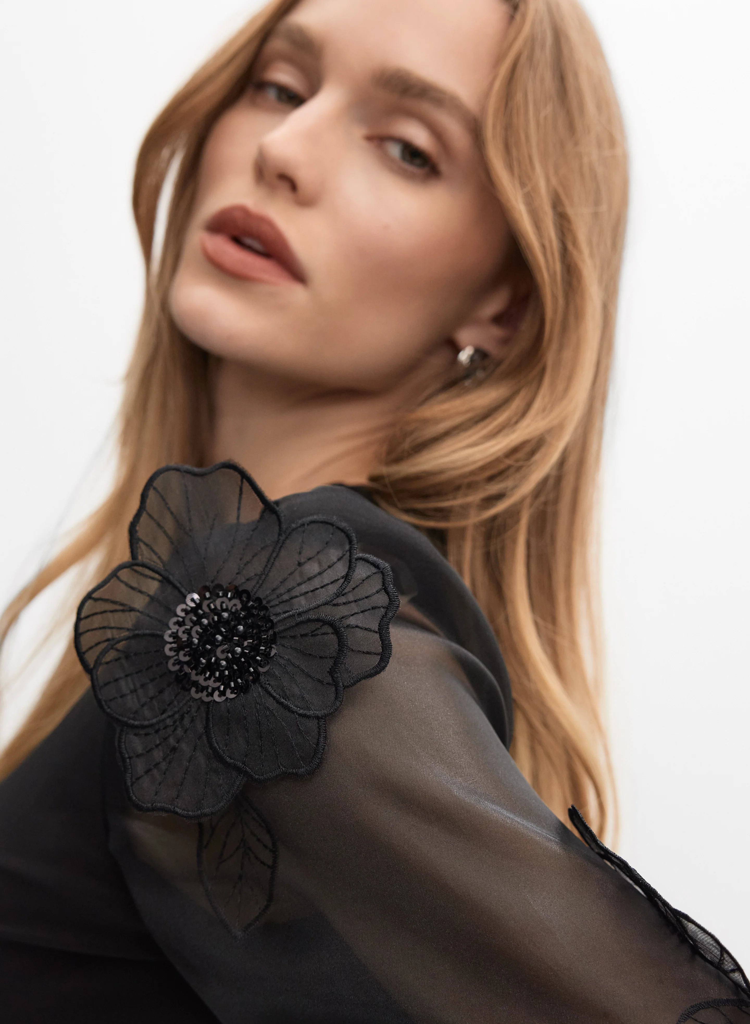 3D Floral Embellished Top