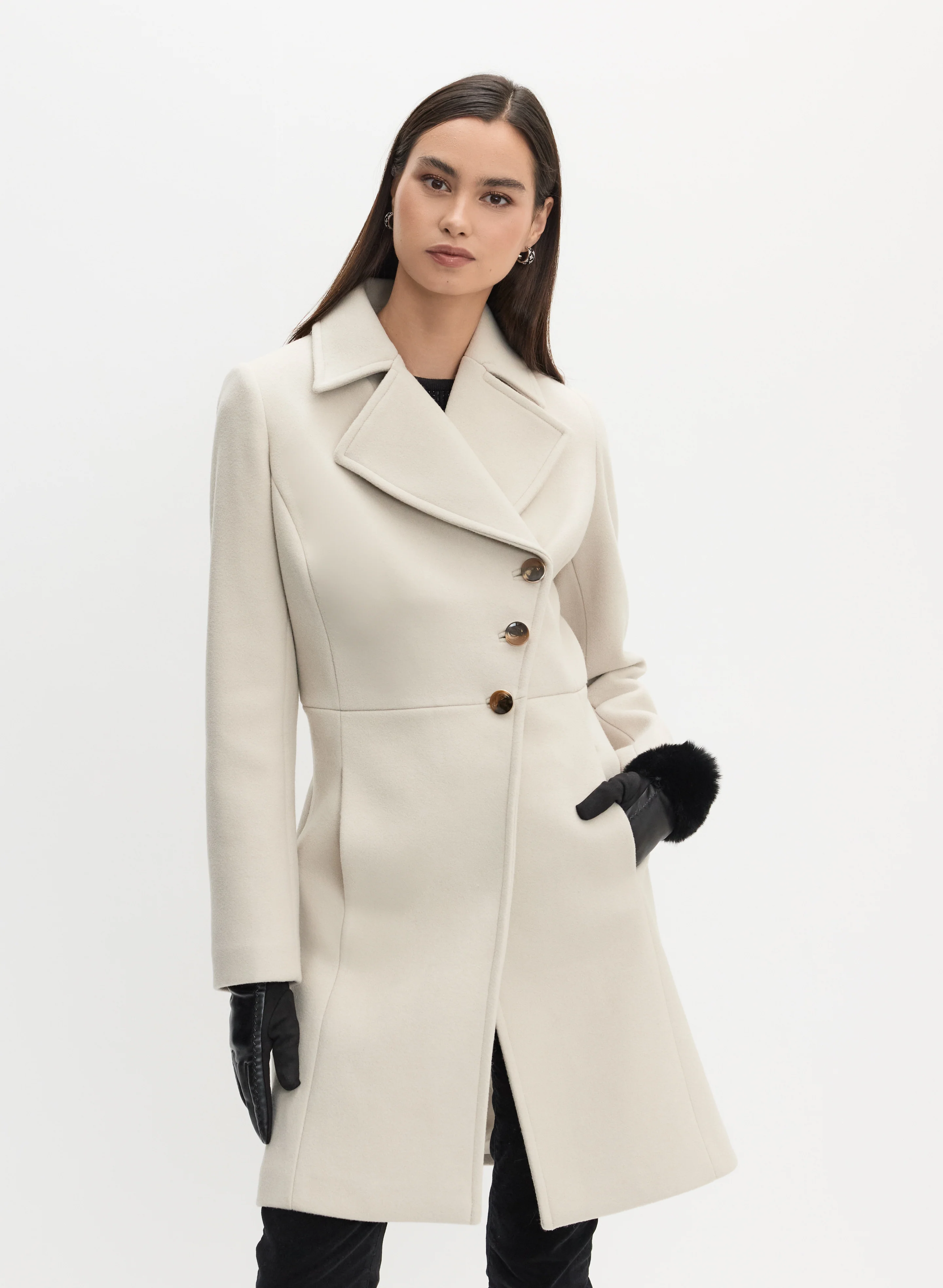 Asymmetric Button-Up Coat