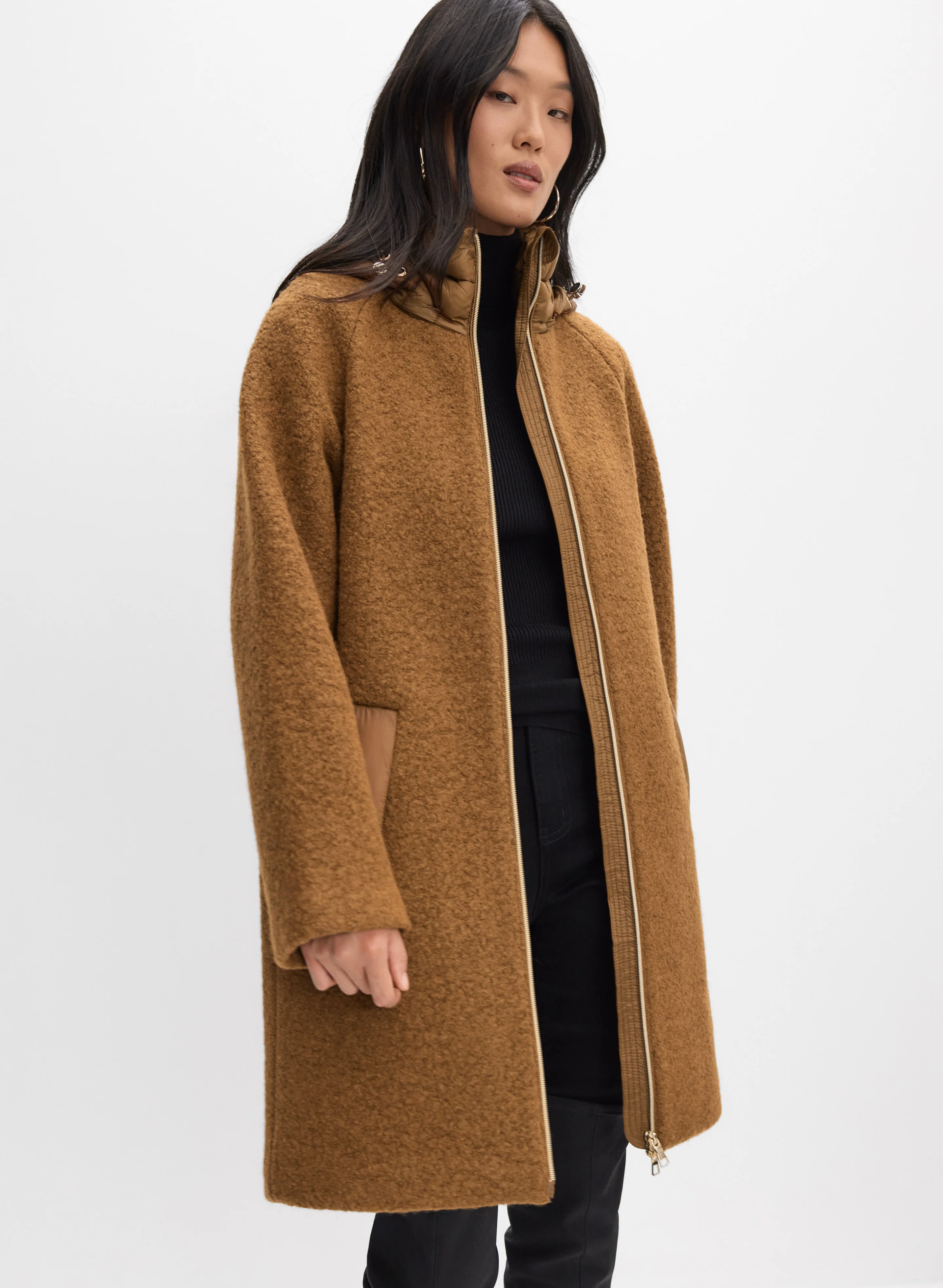 Boiled Wool-Blend Coat