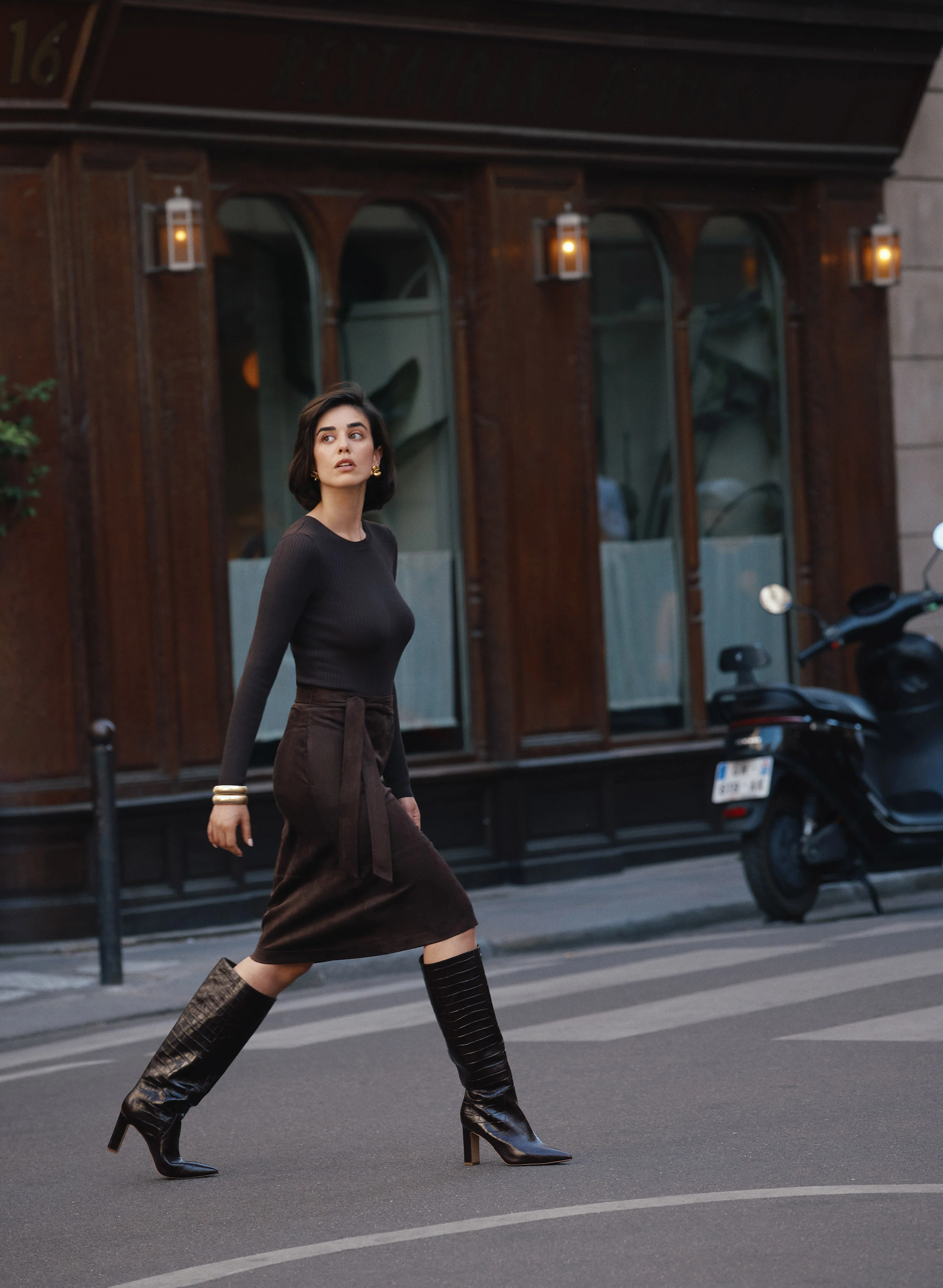 Faux-Suede Illusion Dress