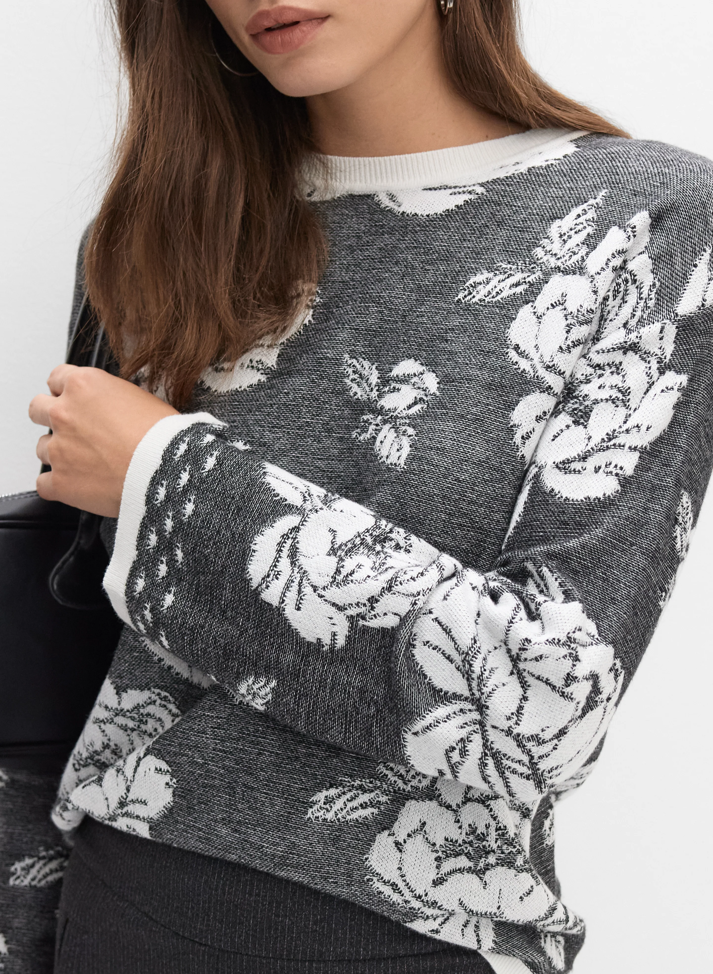 Floral Crew Neck Sweater