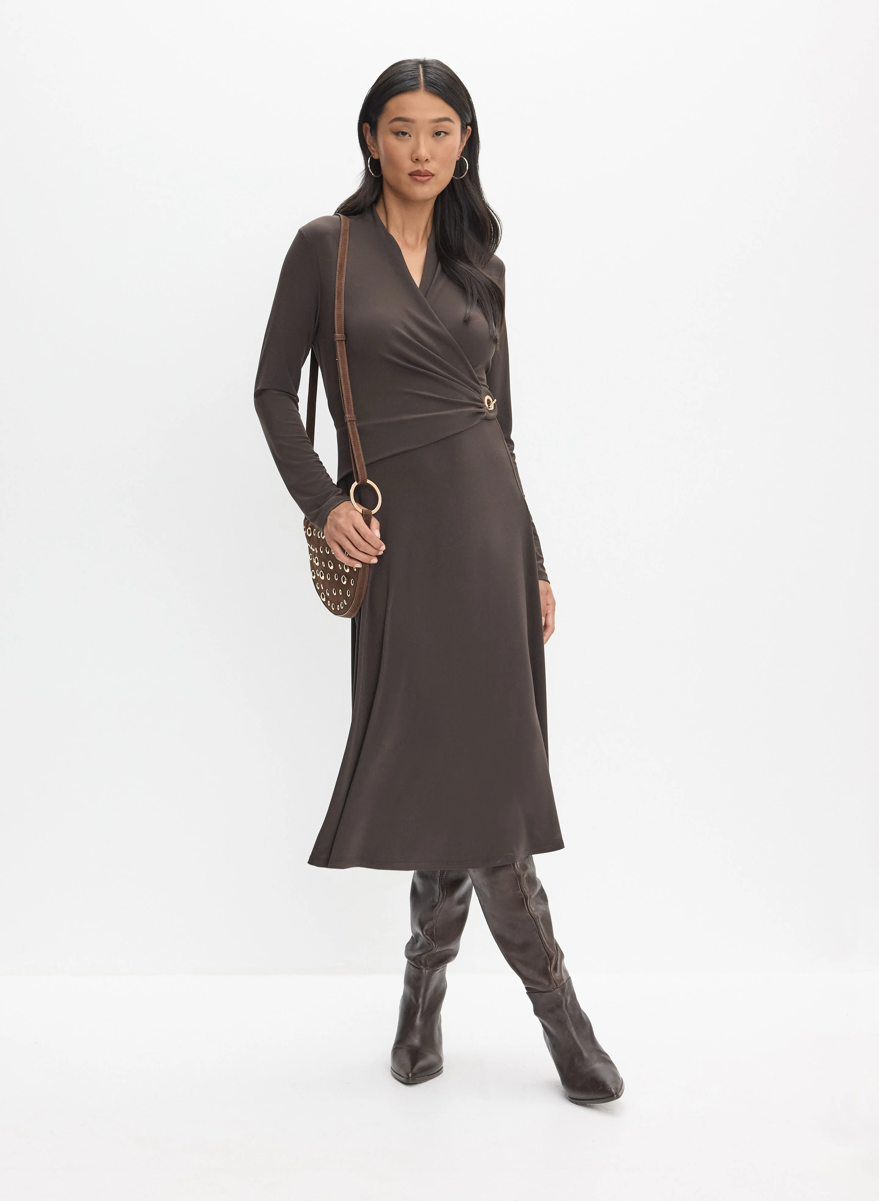 Joseph Ribkoff - Wrap-Front Midi Dress