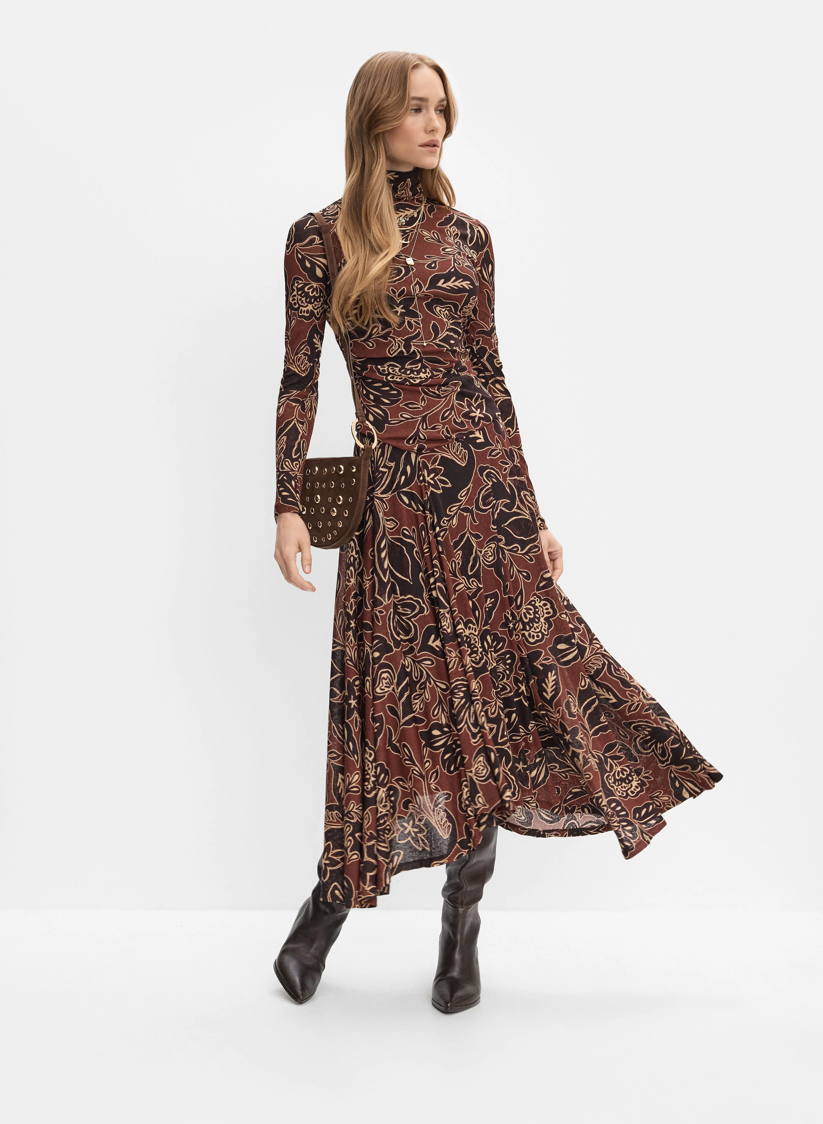 Mixed Floral Print Dress