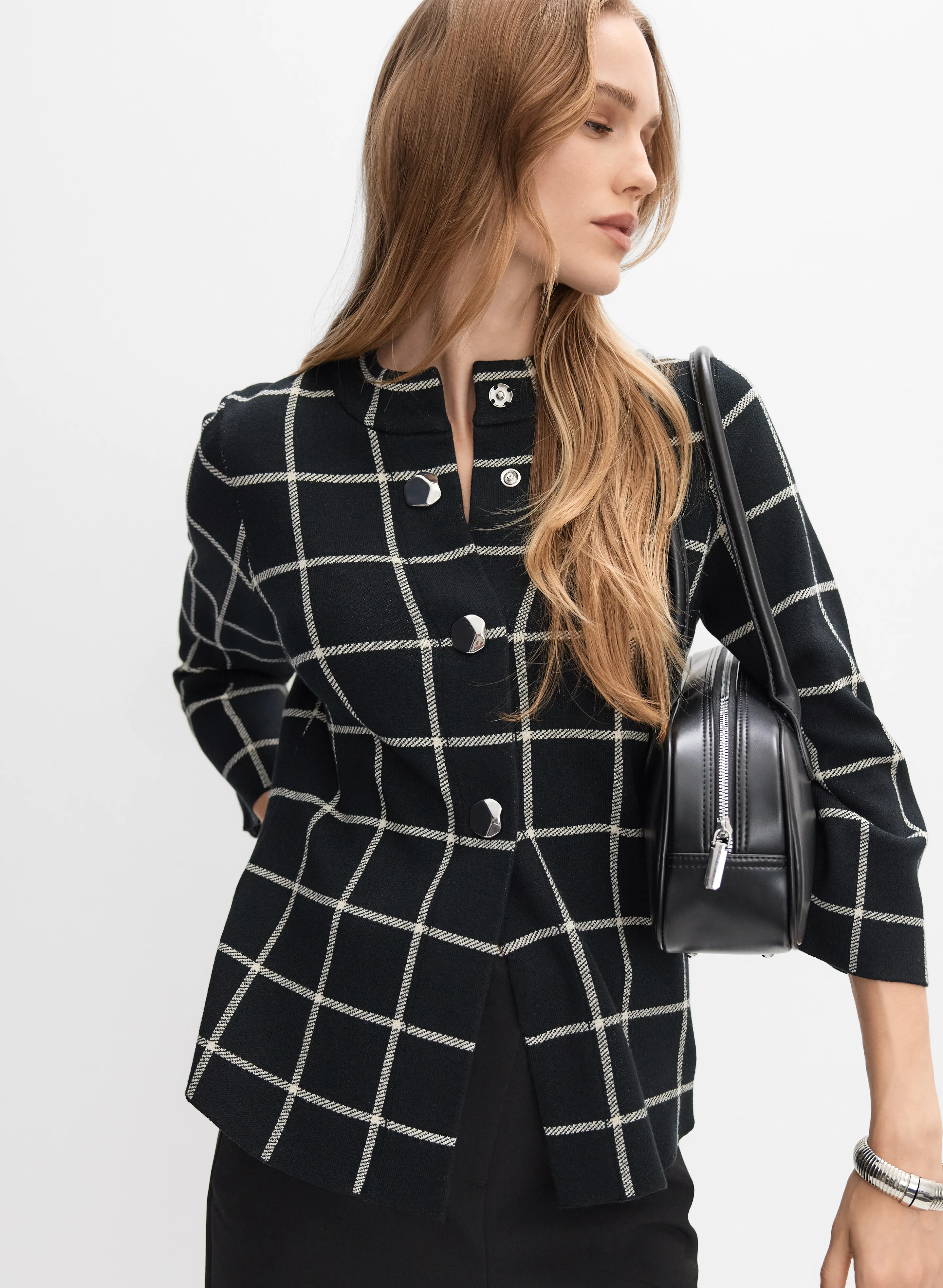 Patterned Jacquard Cardigan