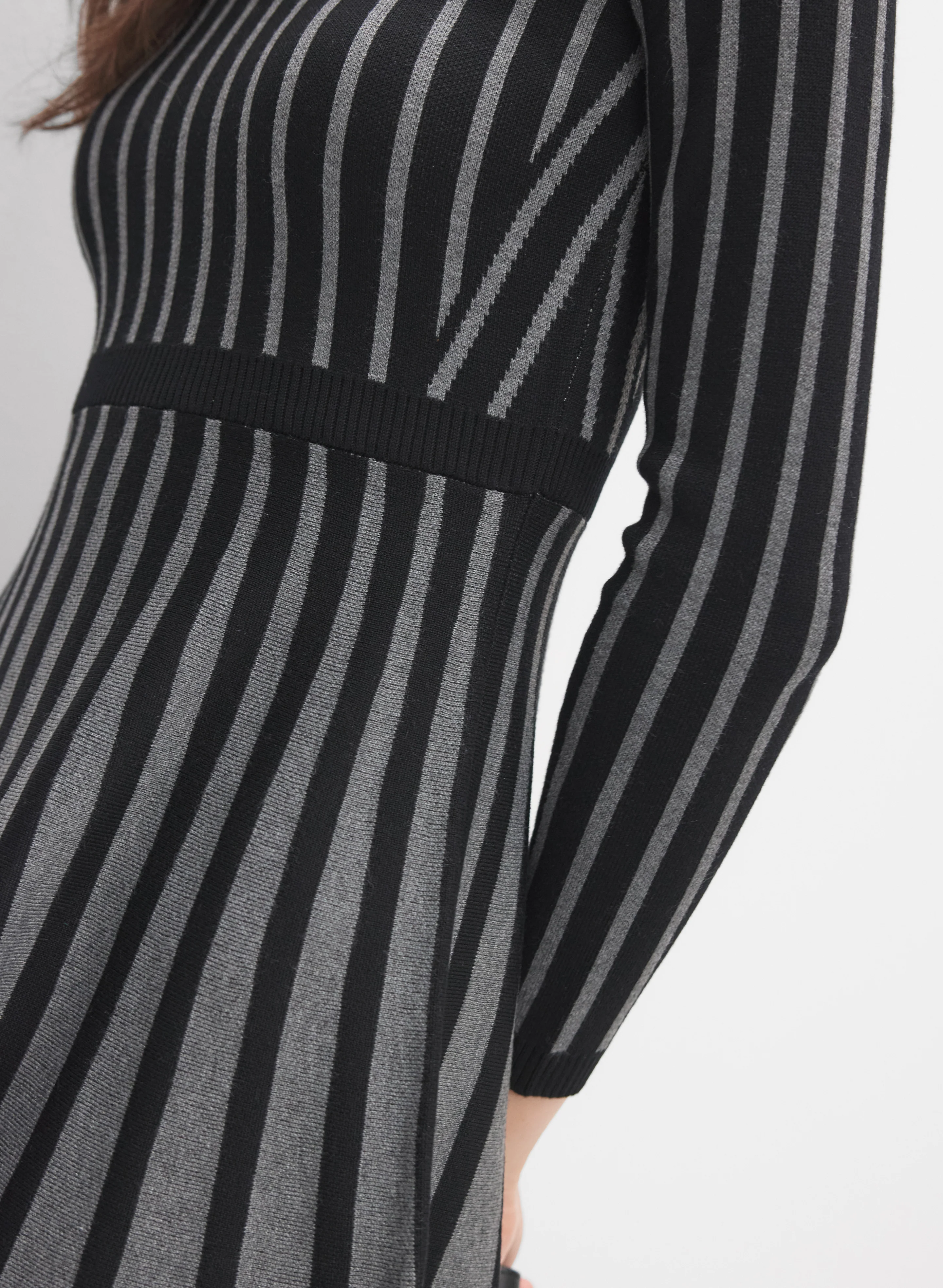 Pleated Stripe Dress