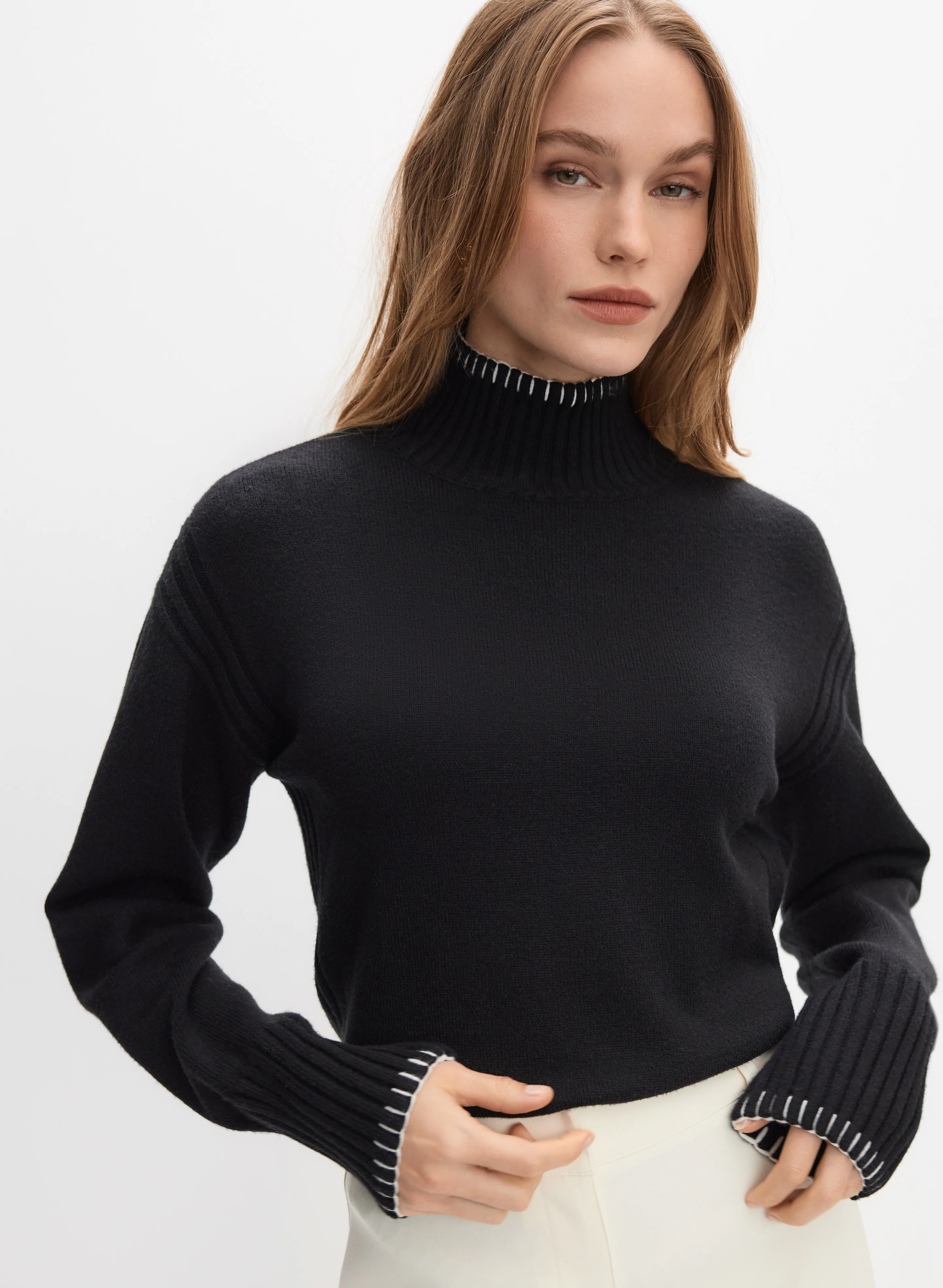 Contrast Stitch Sweater