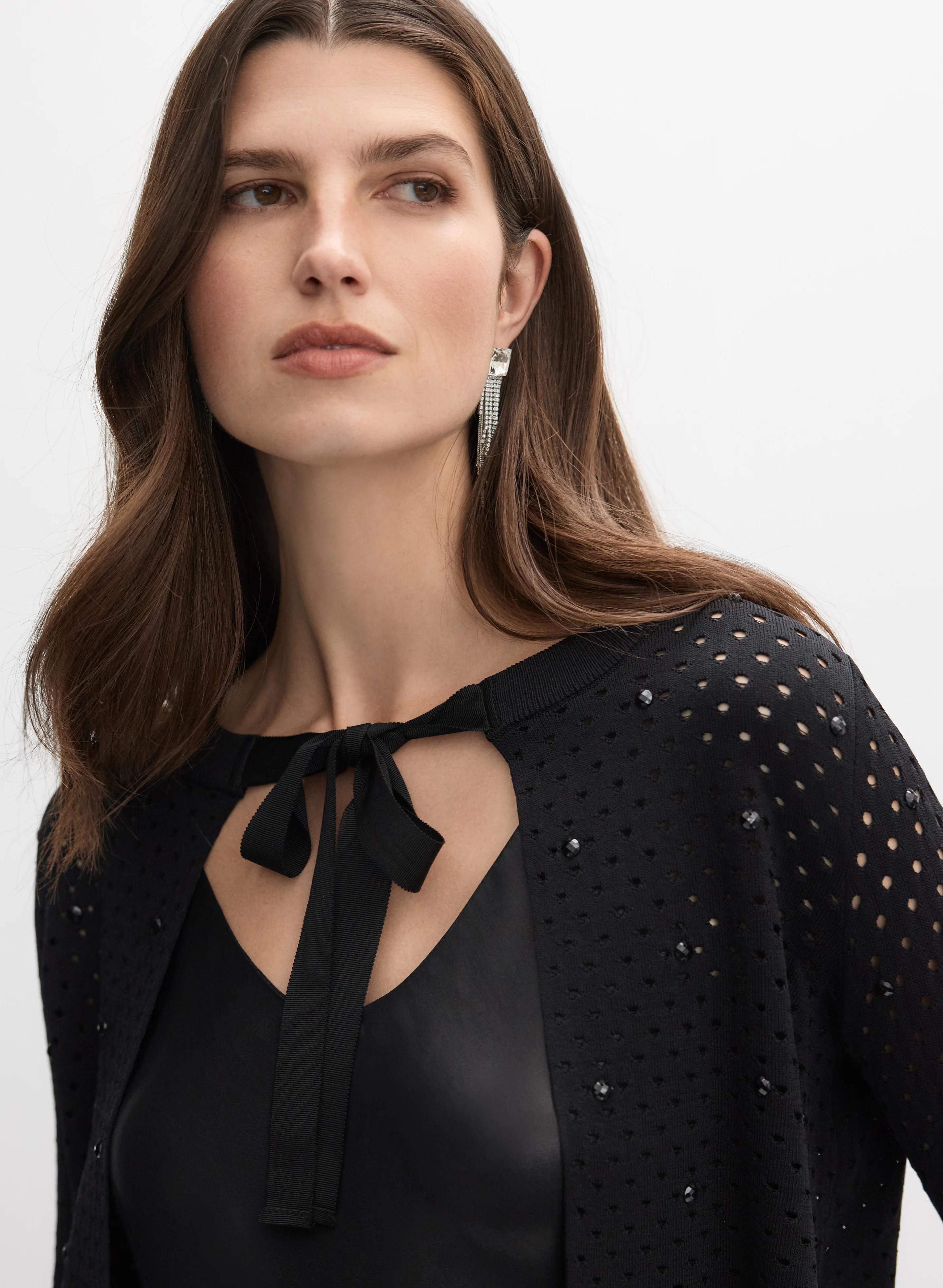 Embellished Fly-Away Cardigan