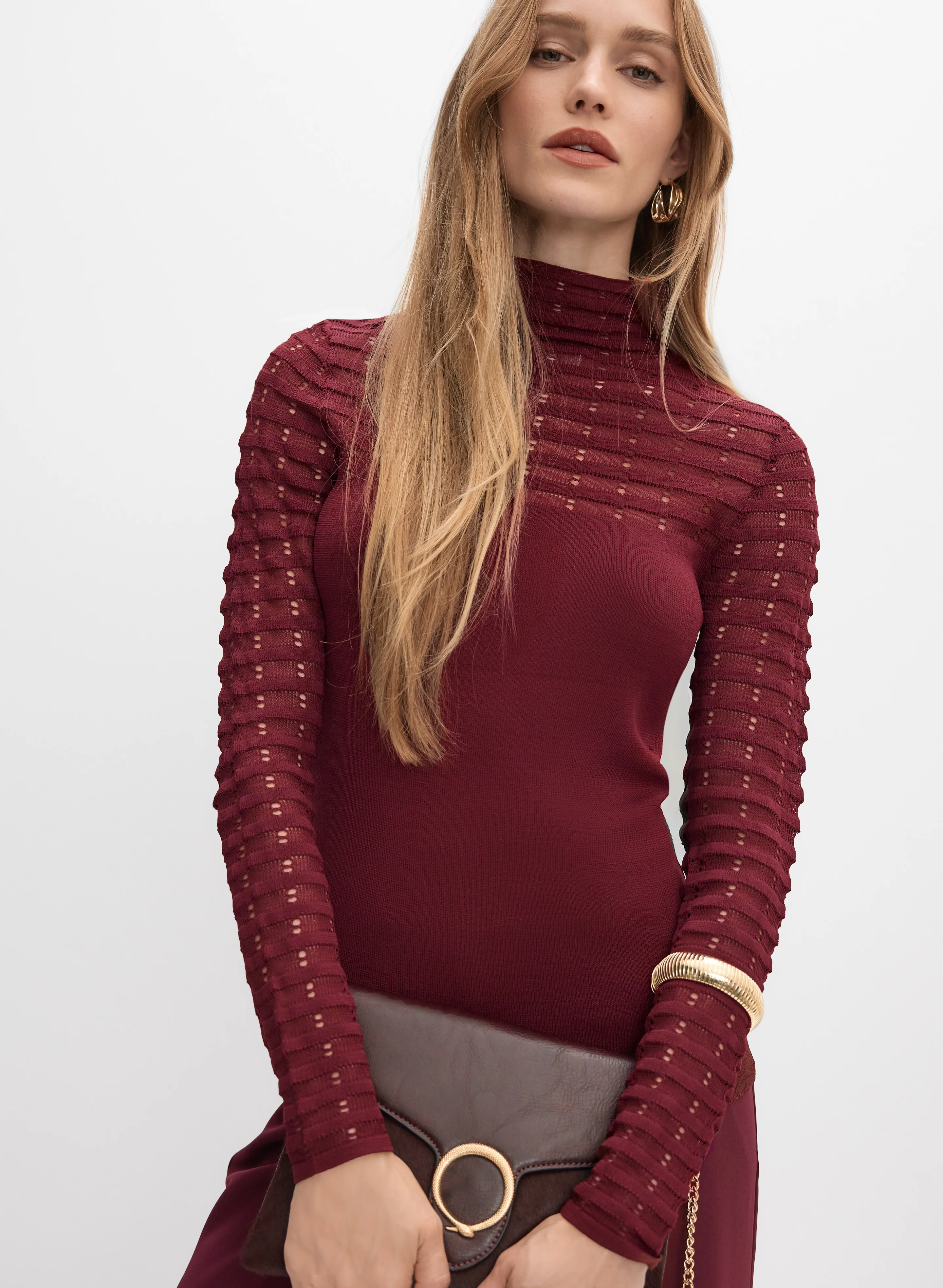 Sheer Striped Detail Sweater