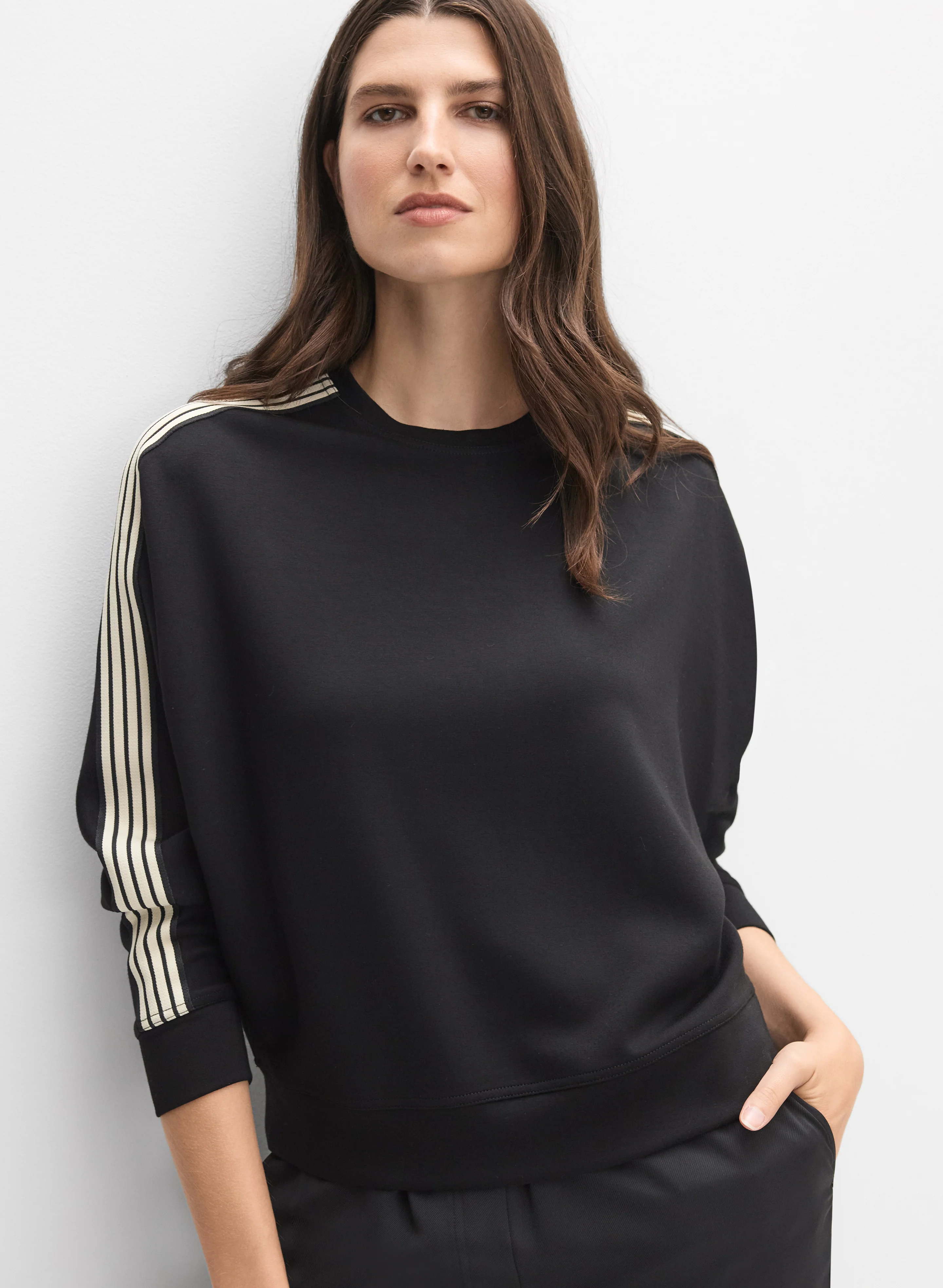 Striped Tape Detail Top
