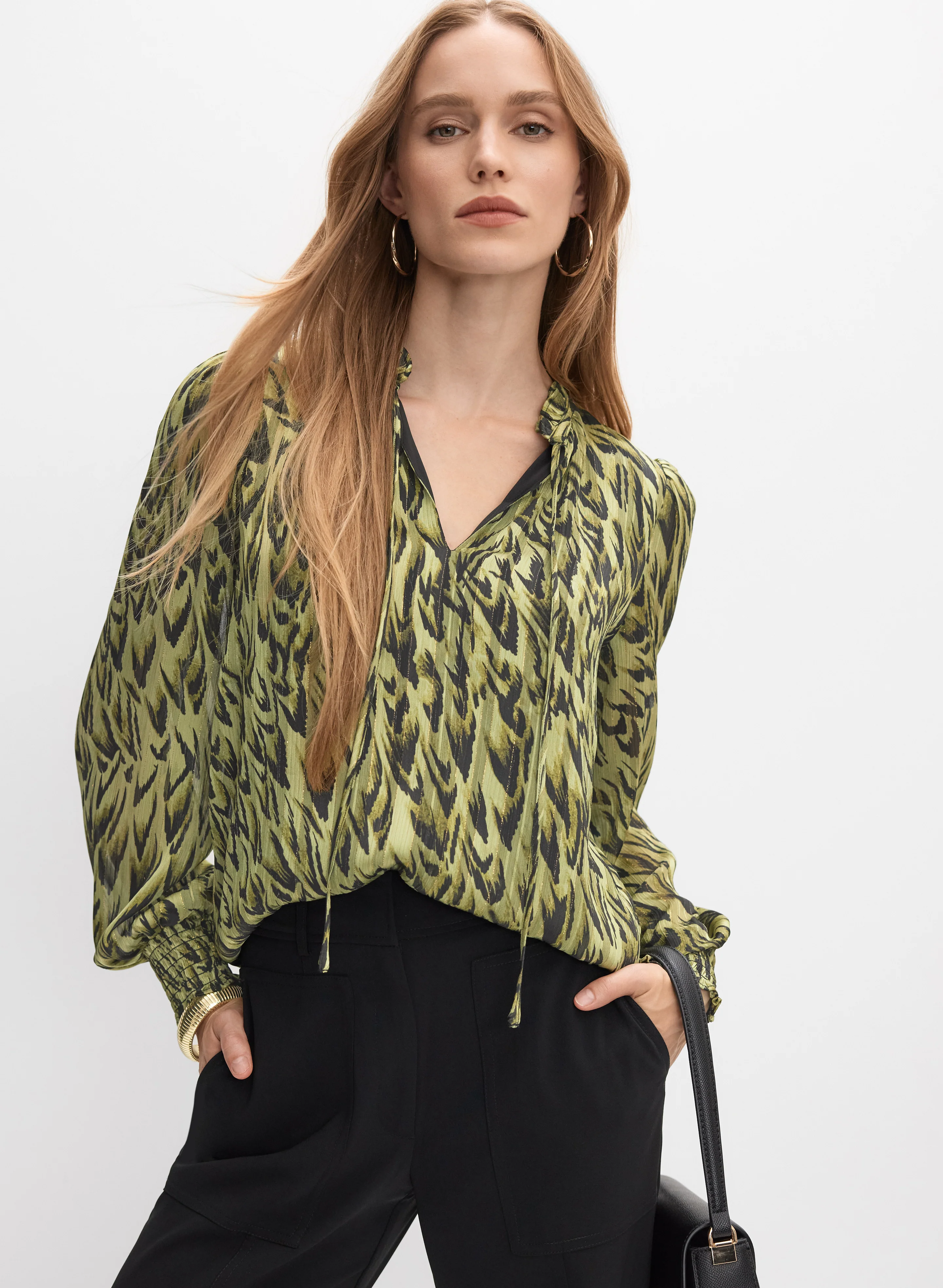 Abstract Animal Print Blouse