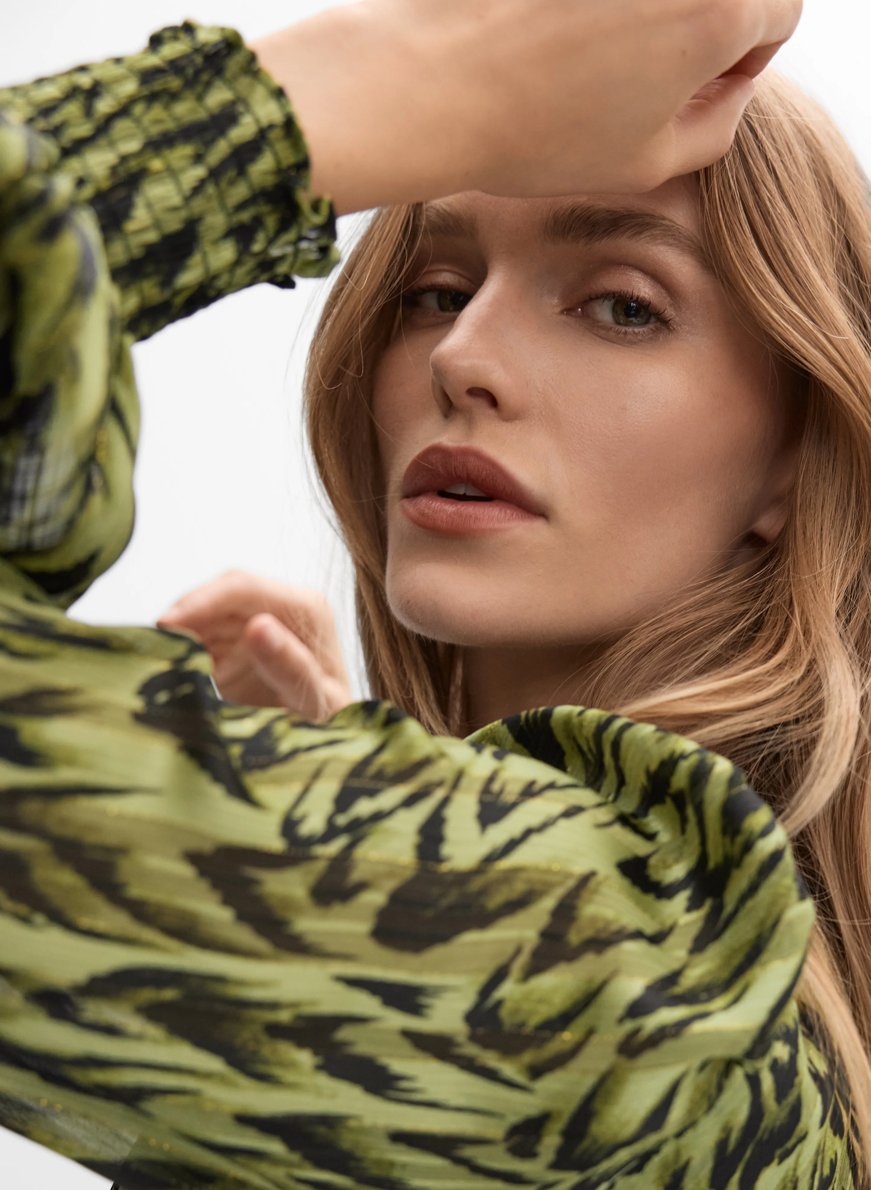 Abstract Animal Print Blouse