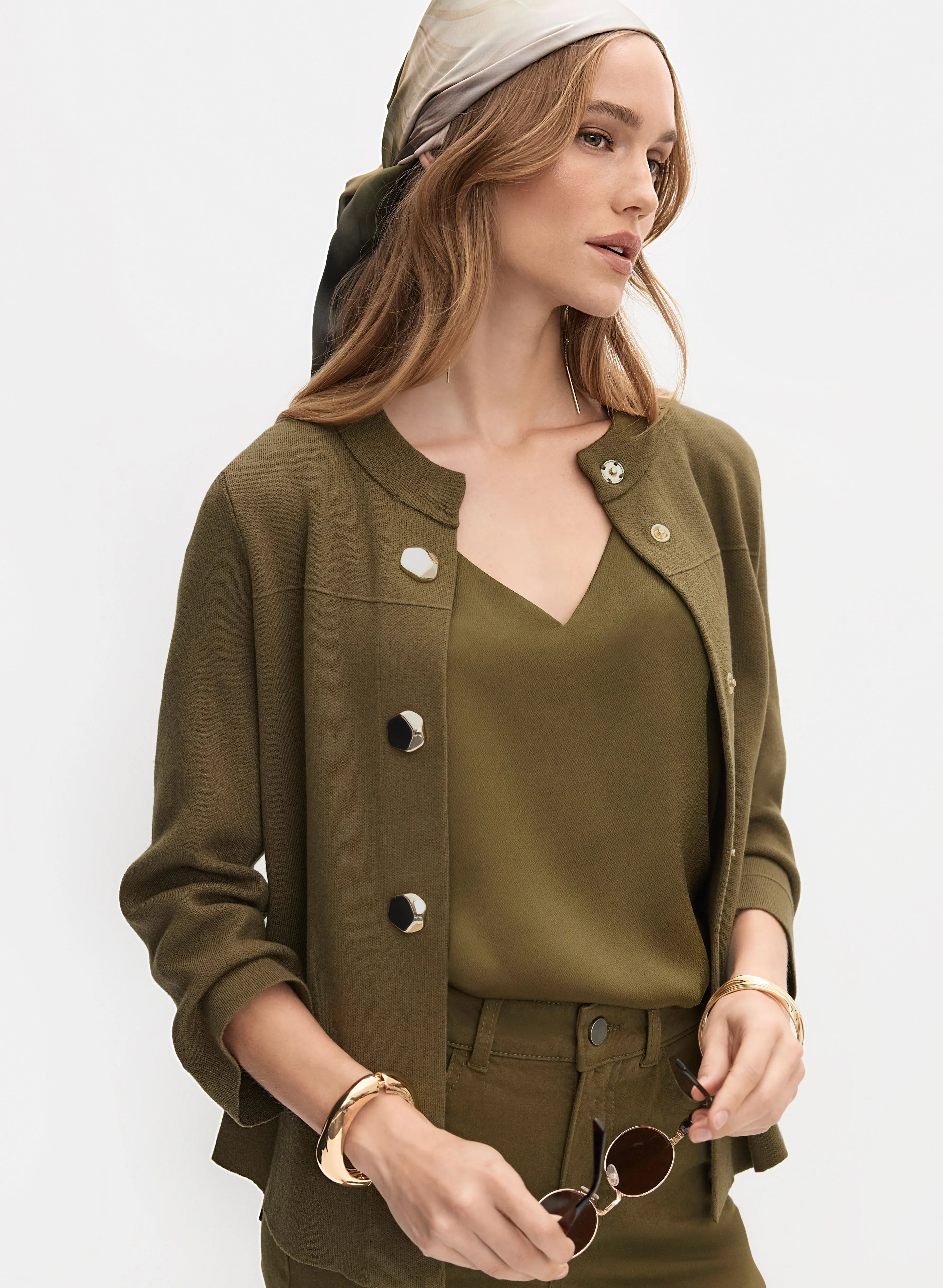 Stand Collar Cardigan