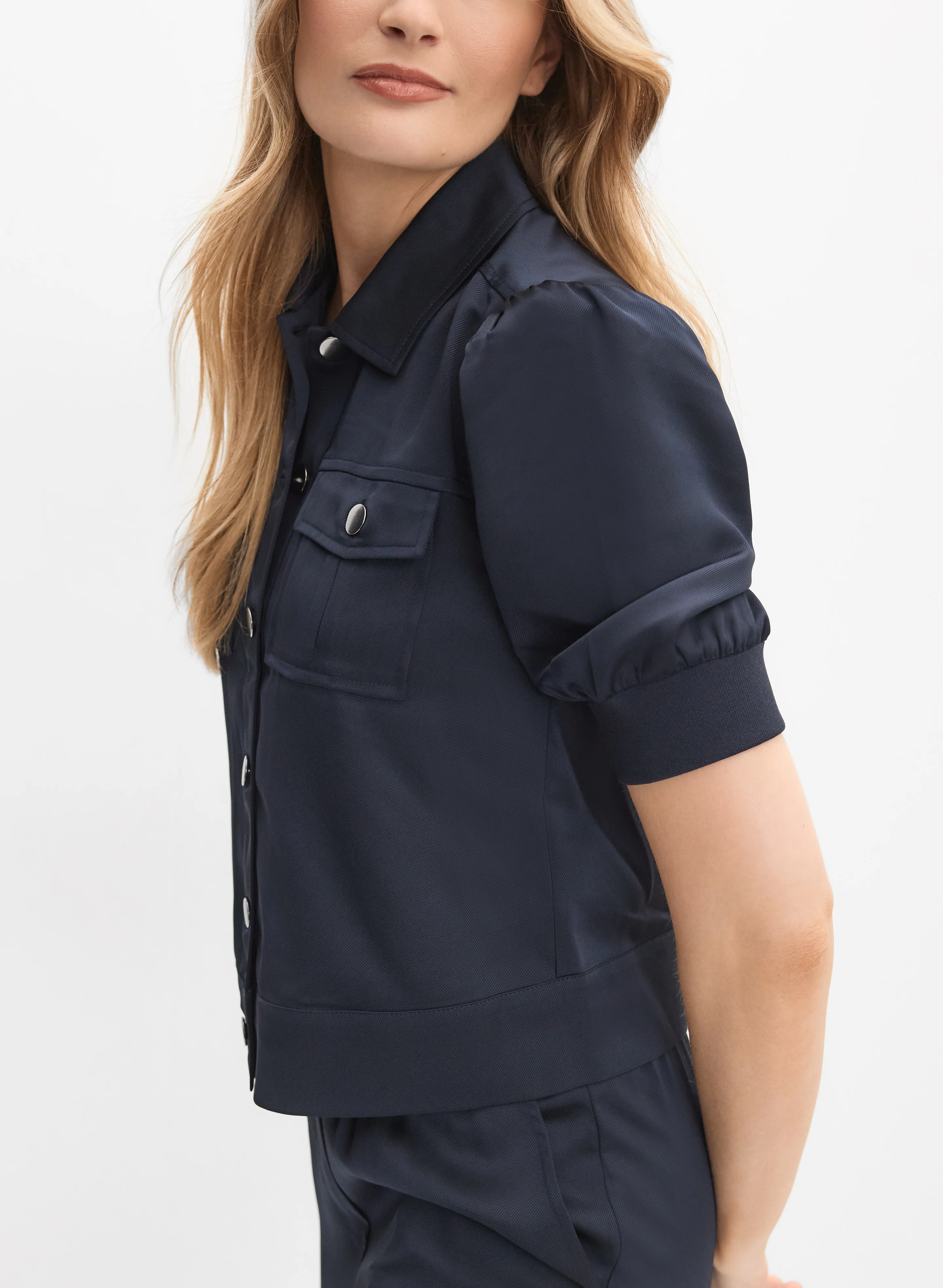 Satin Puff Sleeve Jacket