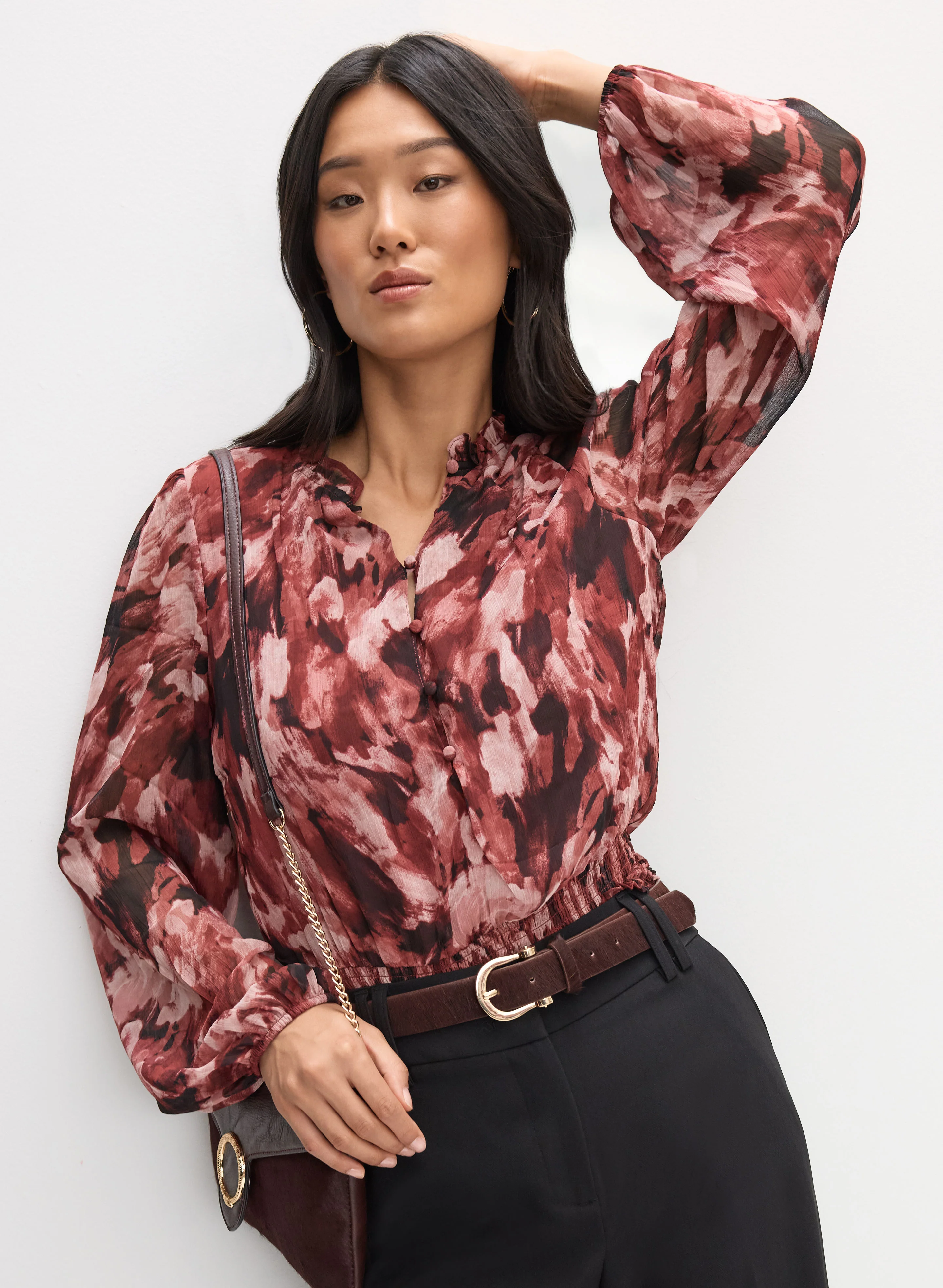 Abstract Chiffon Blouse