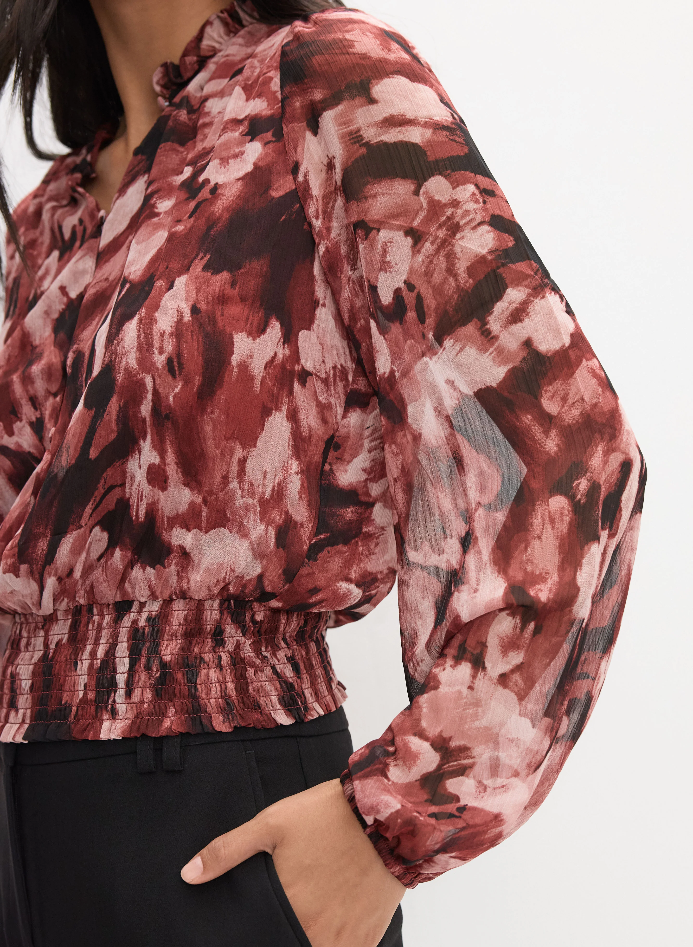 Abstract Chiffon Blouse