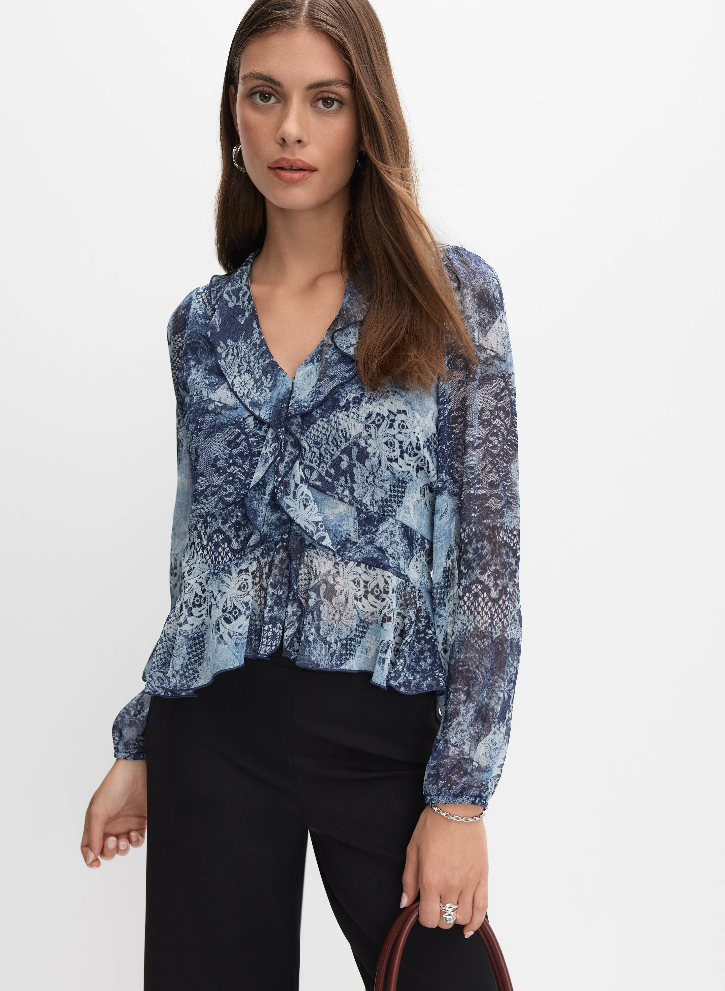 4126-lace-print-chiffon-blouse-1.webp Lace Print Chiffon Blouse