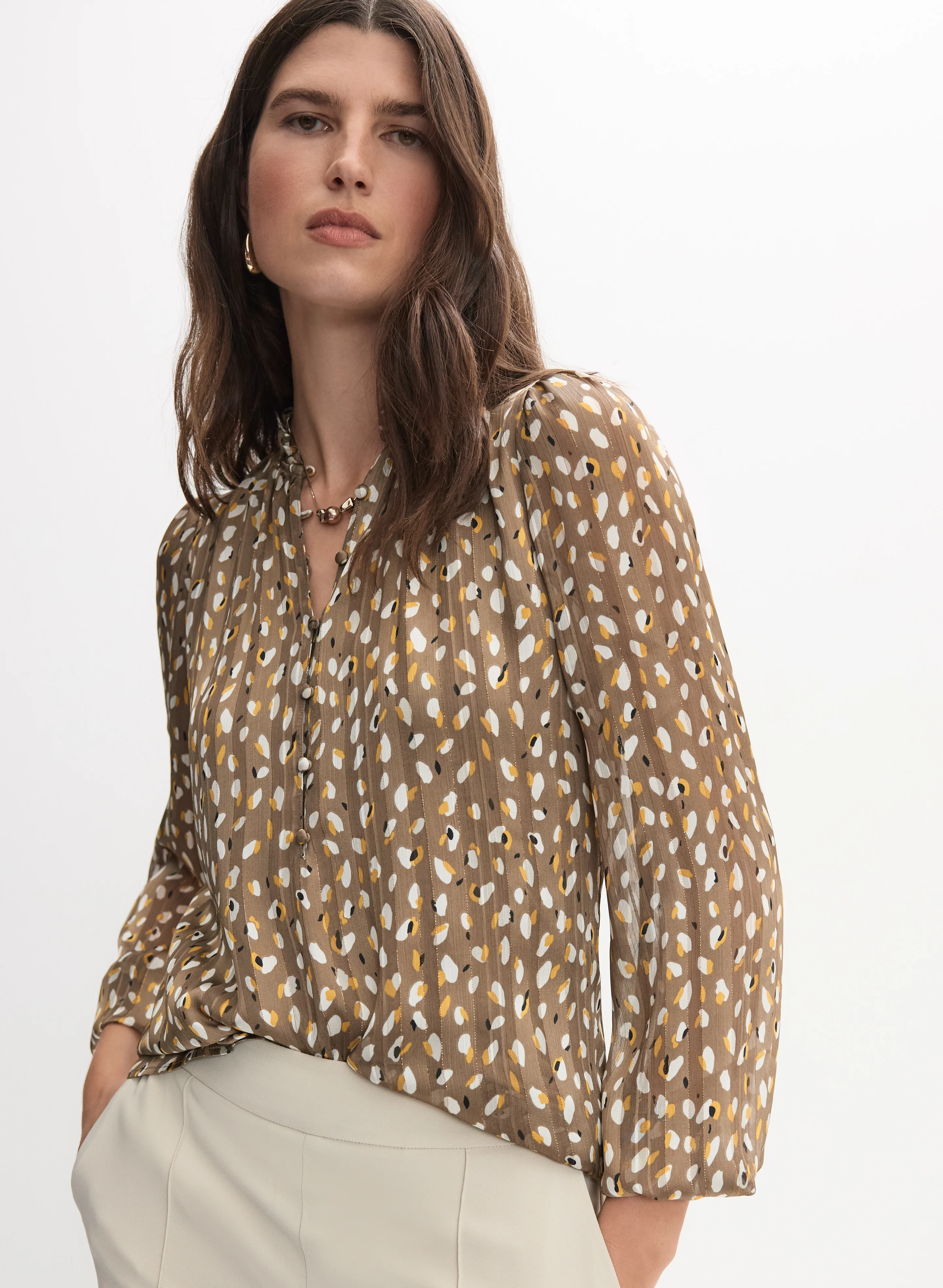 4524-abstract-frilled-neck-blouse-1.webp Abstract Frilled Neck Blouse
