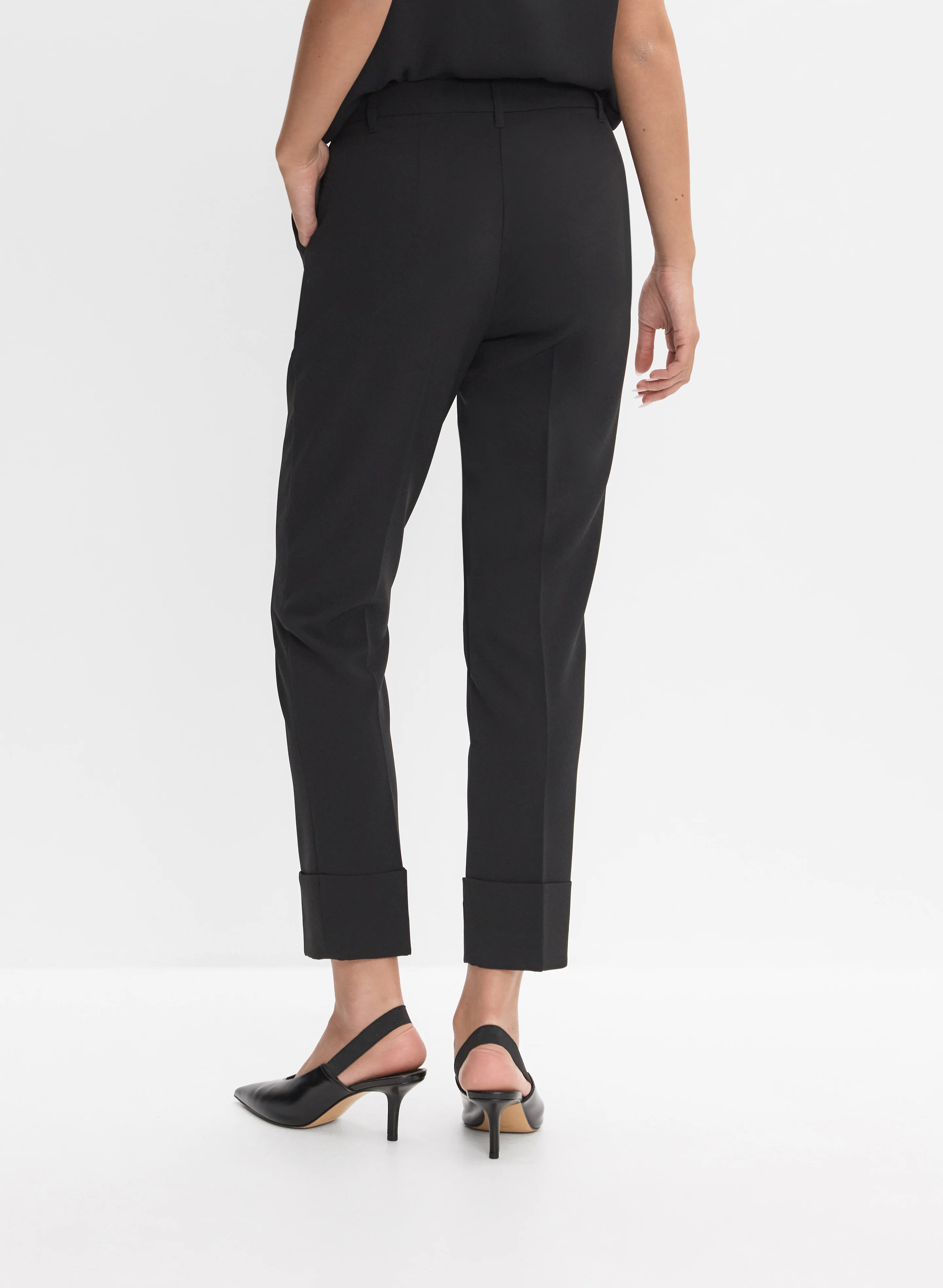 Cuffed Straight-Leg Pants