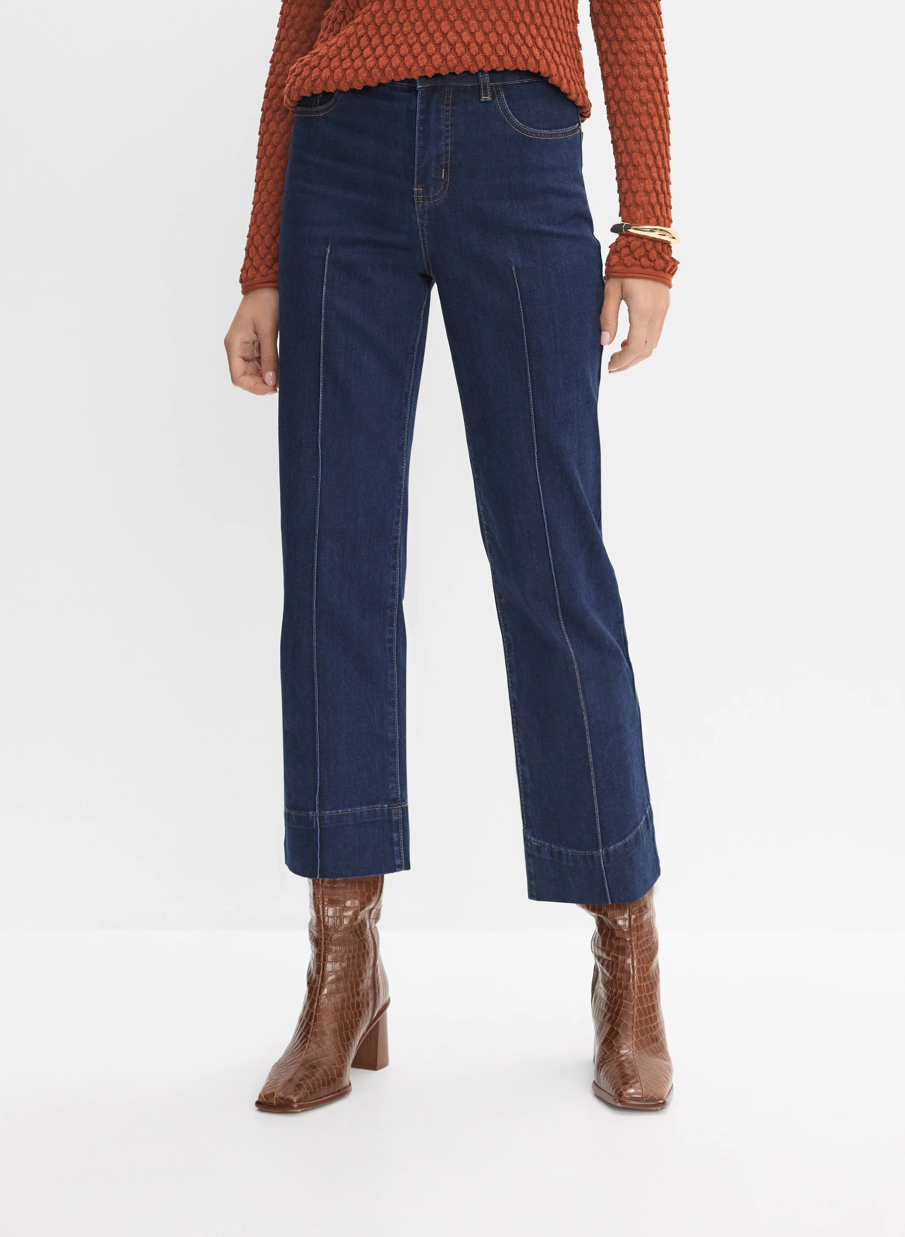 Wide-Leg Culotte Jeans