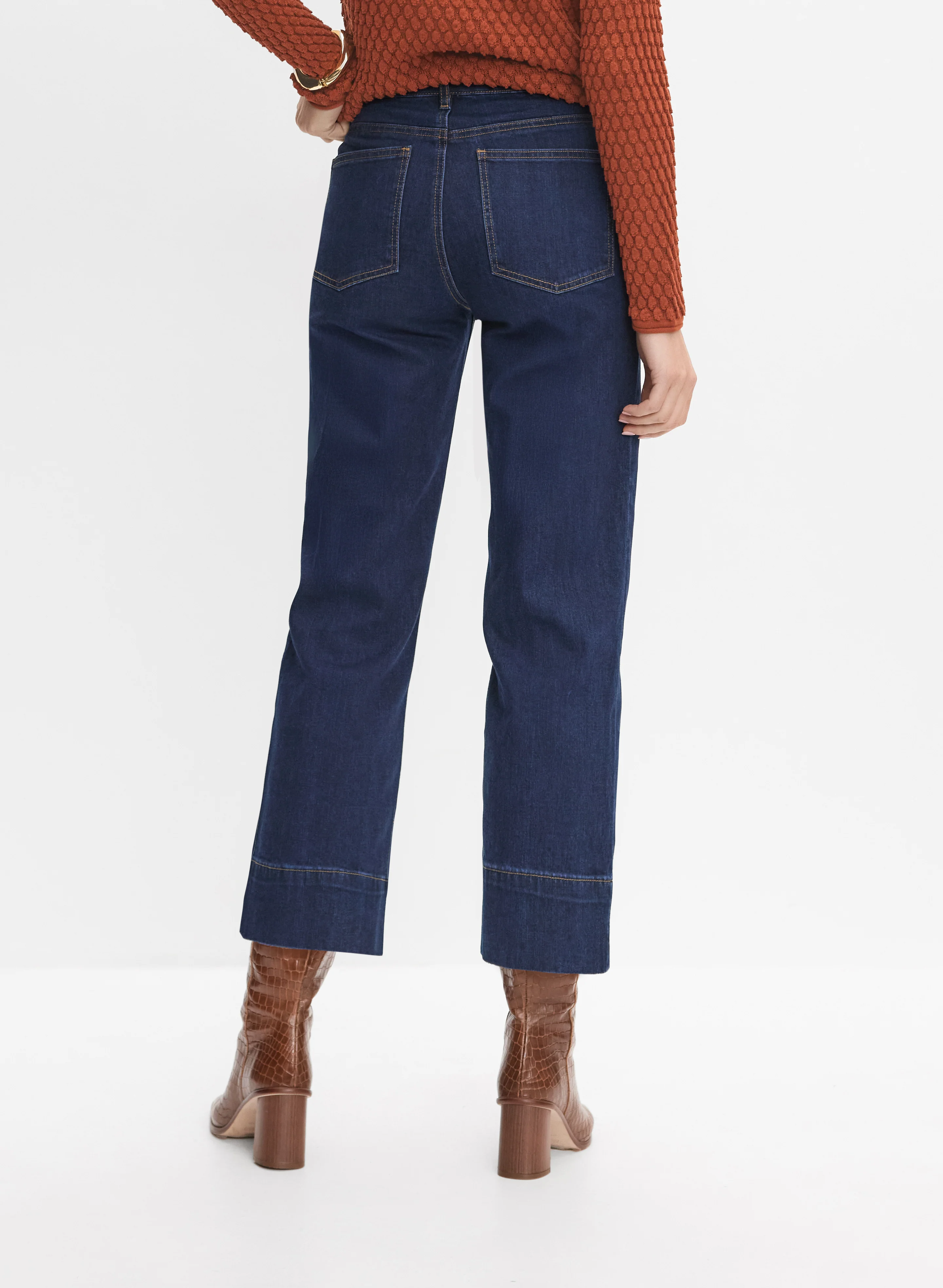 Wide-Leg Culotte Jeans