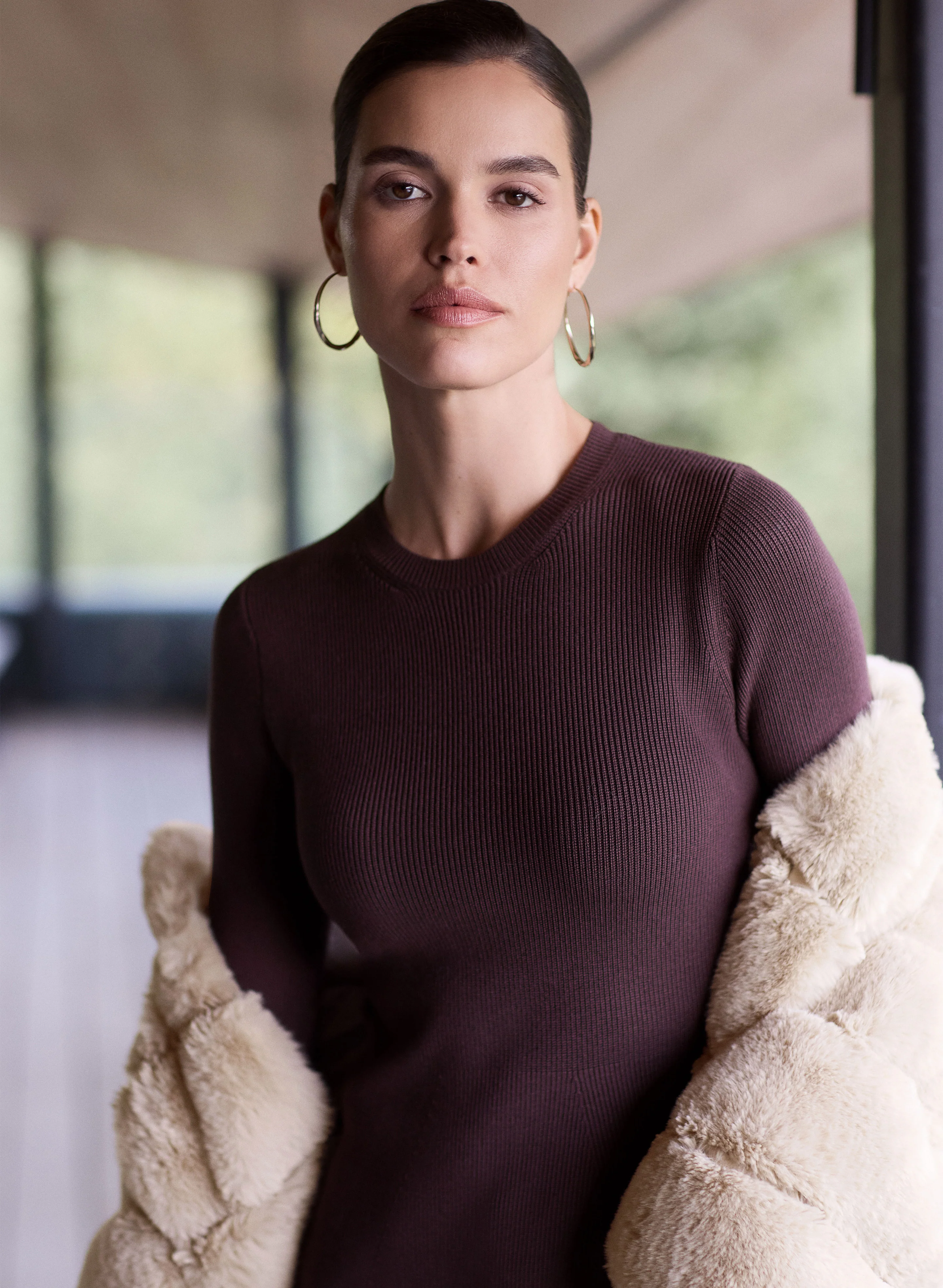 Rib Knit Peplum Sweater