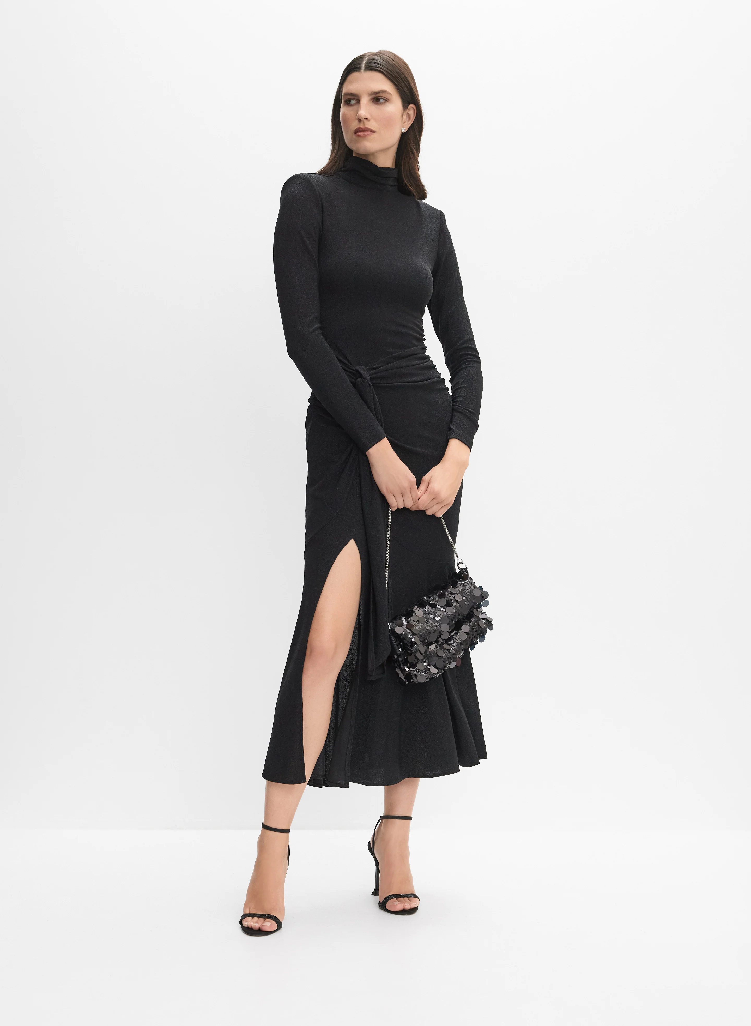 Fitted Mock Neck Dress