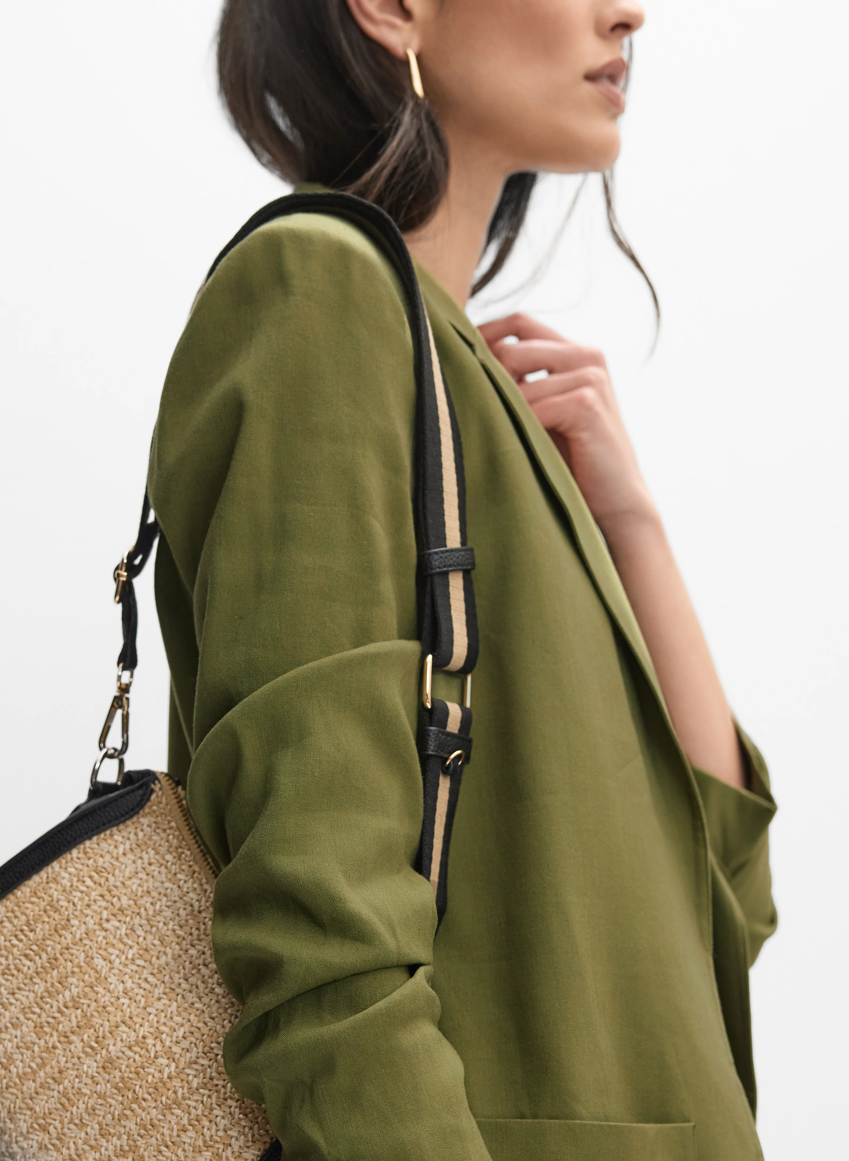 Open Linen-Blend Blazer