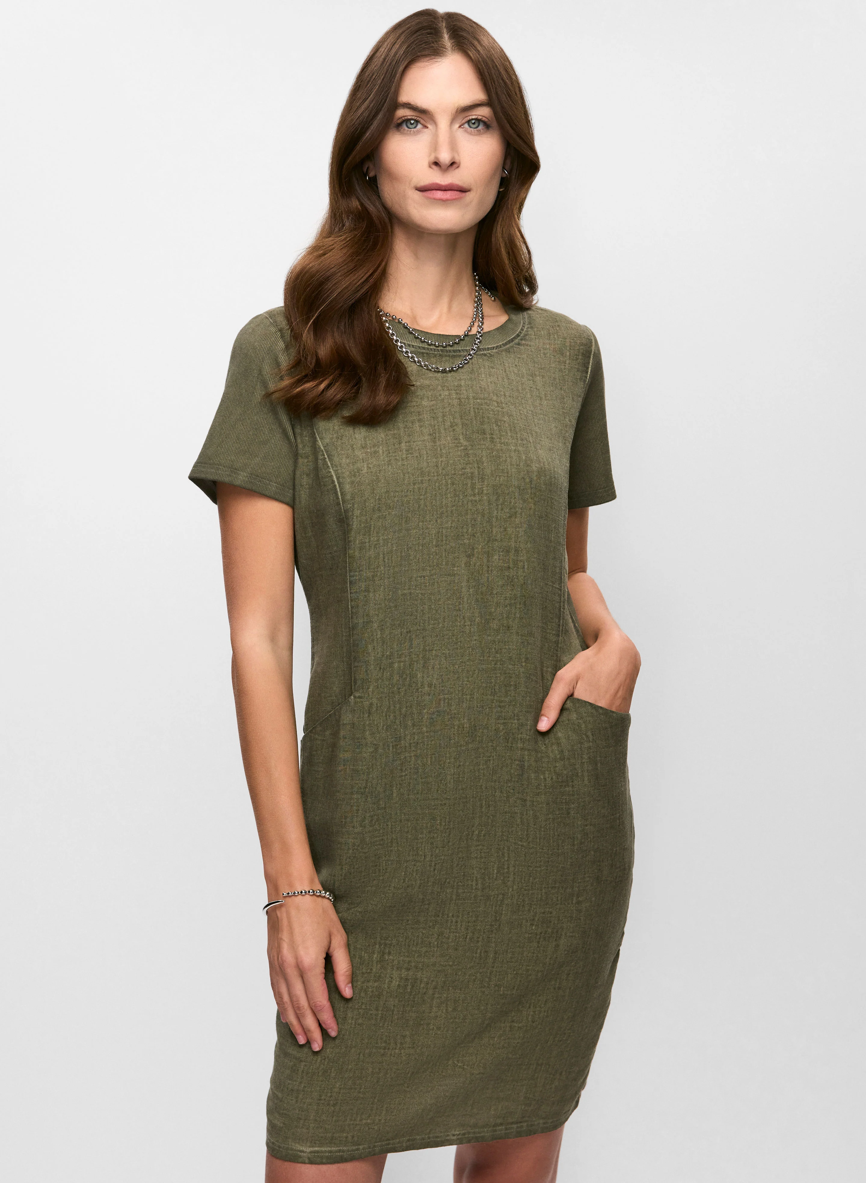 5486-short-sleeve-linen-blend-dress-3.webp Short Sleeve Linen-Blend Dress