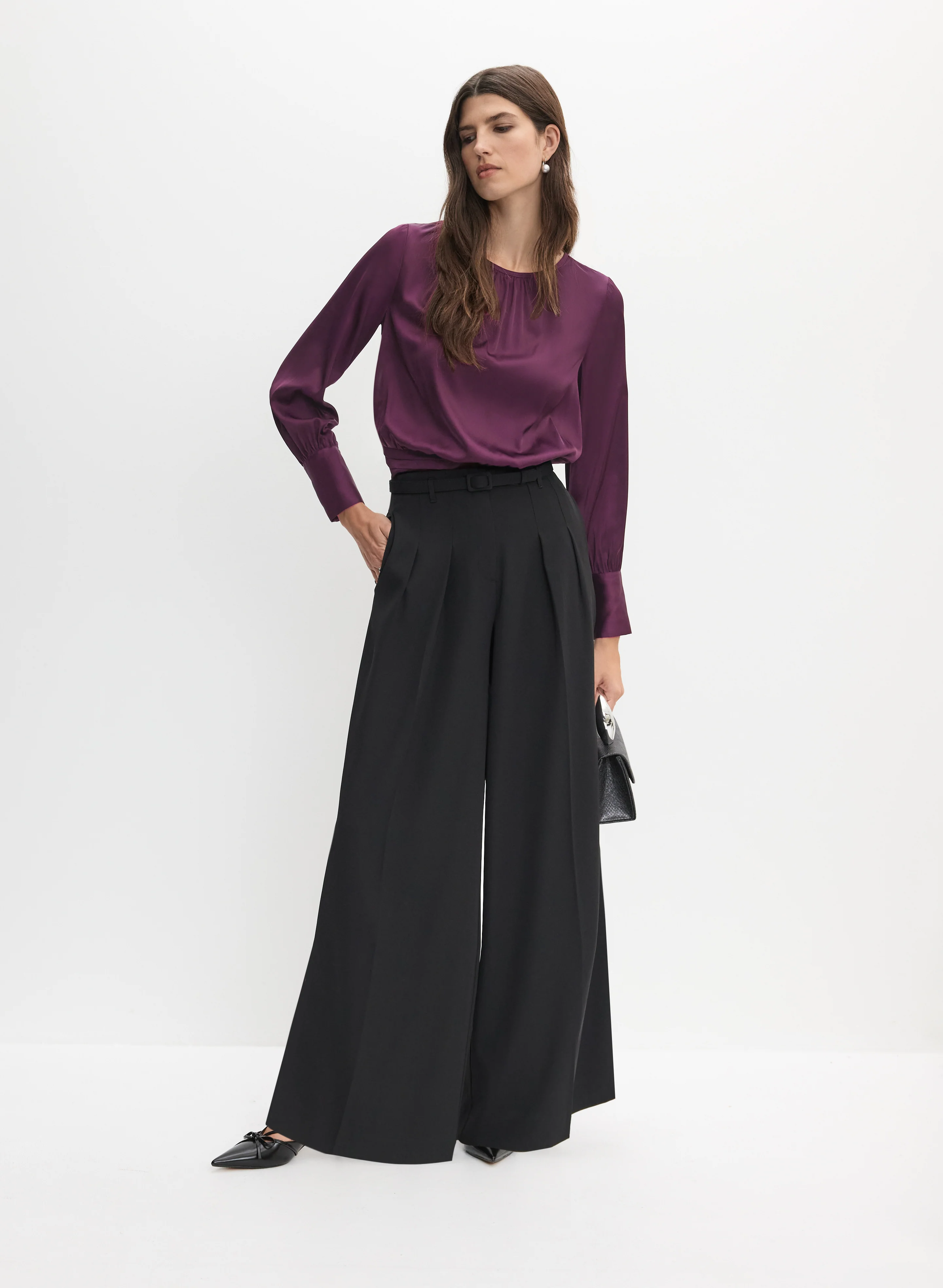 5702-satin-smocked-waist-blouse-3.webp Satin Smocked Waist Blouse
