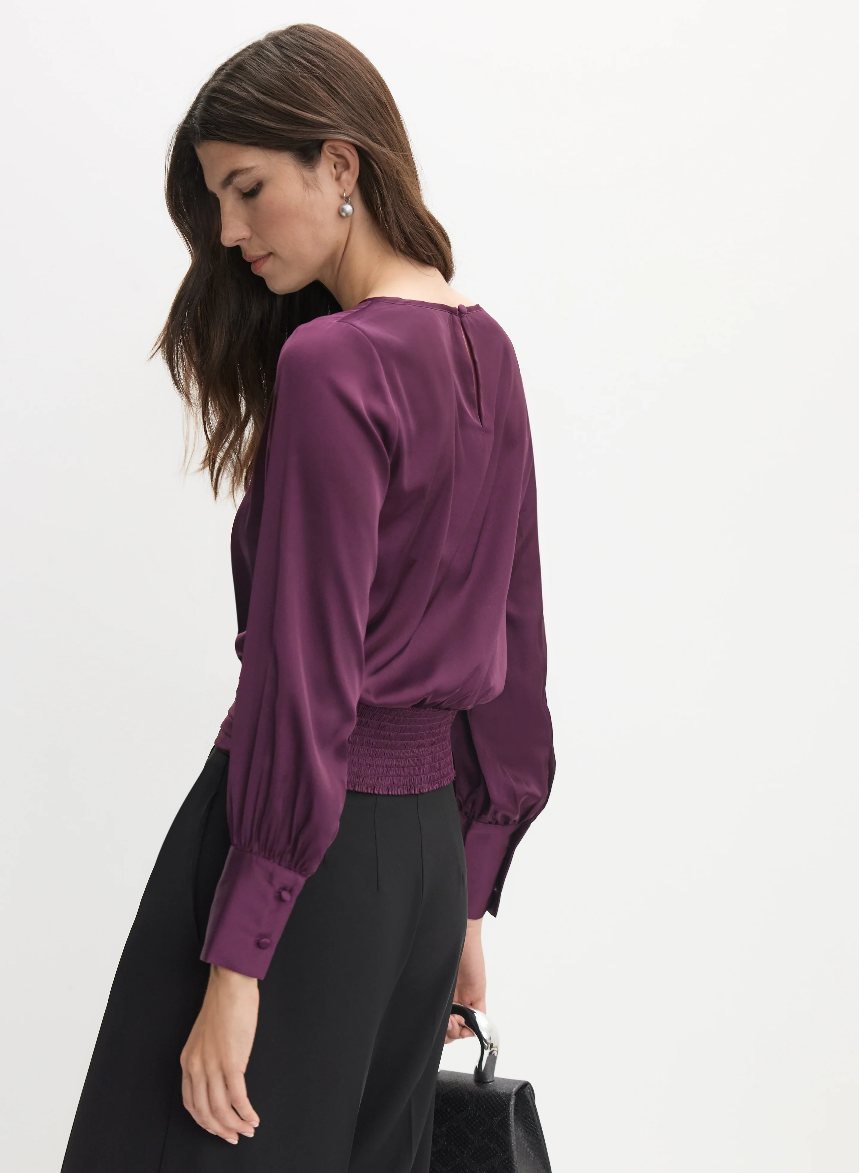 5702-satin-smocked-waist-blouse-4.webp Satin Smocked Waist Blouse