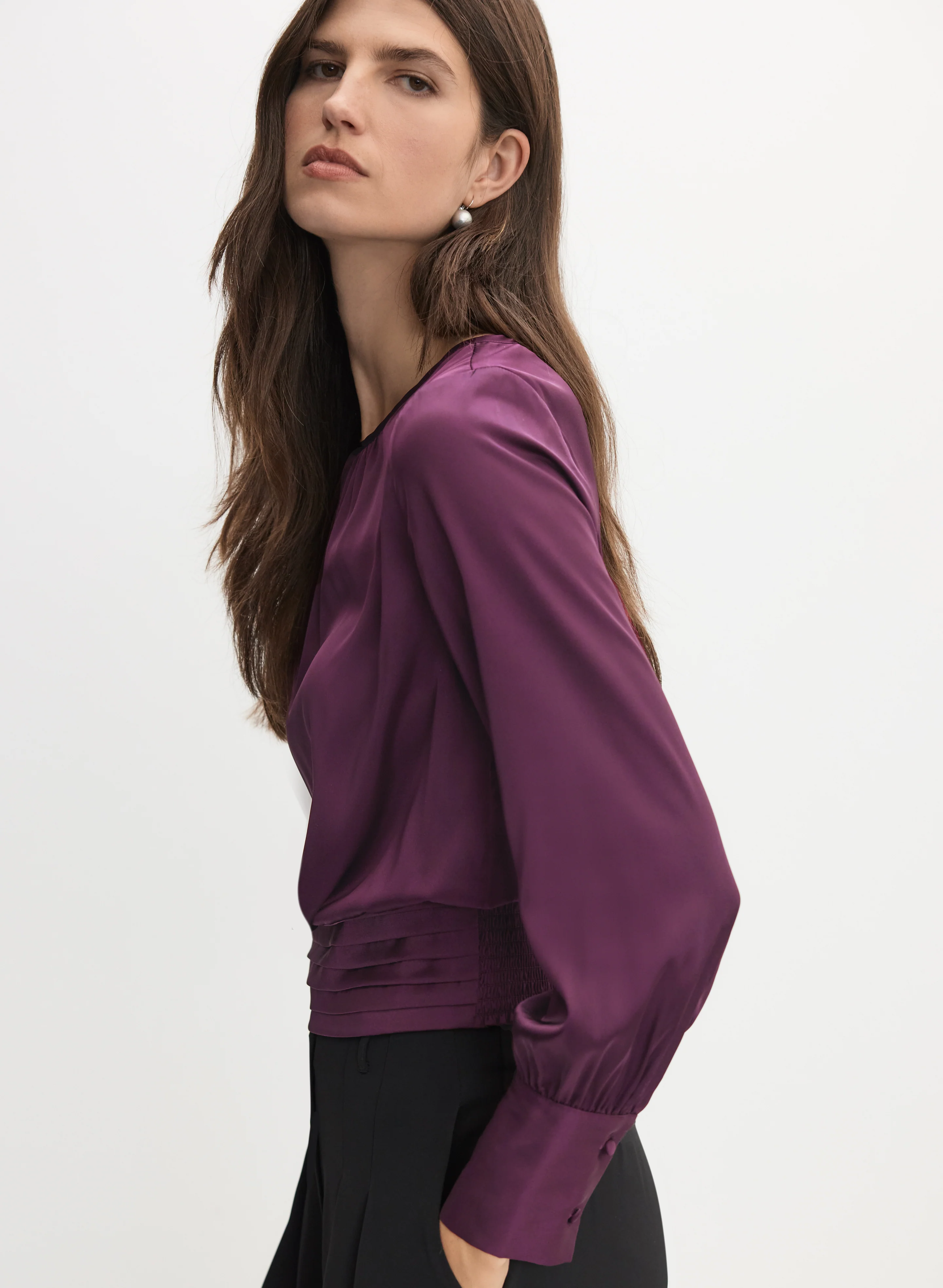 5702-satin-smocked-waist-blouse-5.webp Satin Smocked Waist Blouse