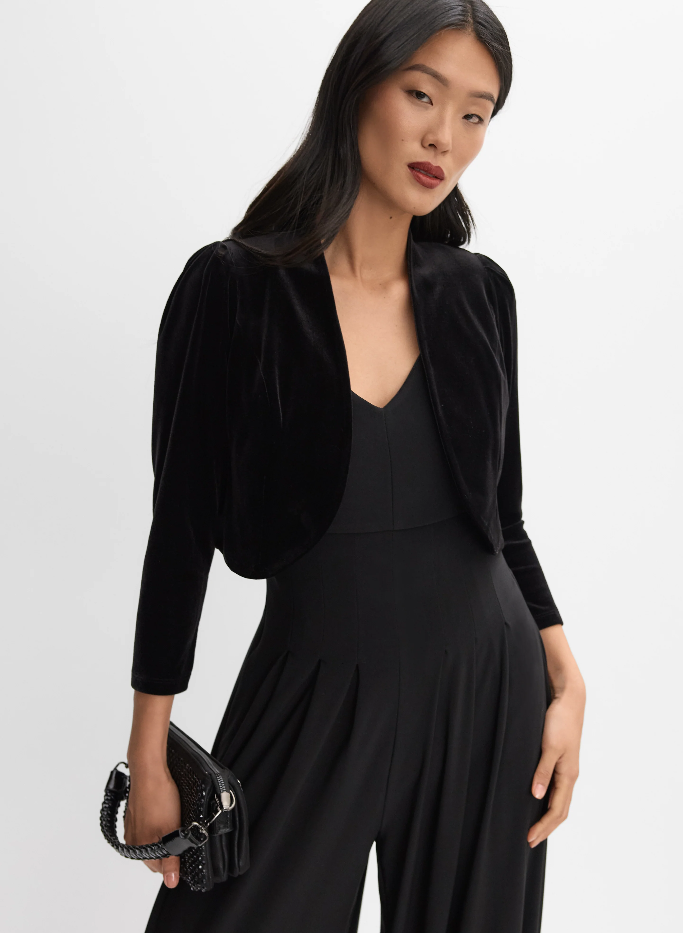 Velvet Puff Sleeve Bolero