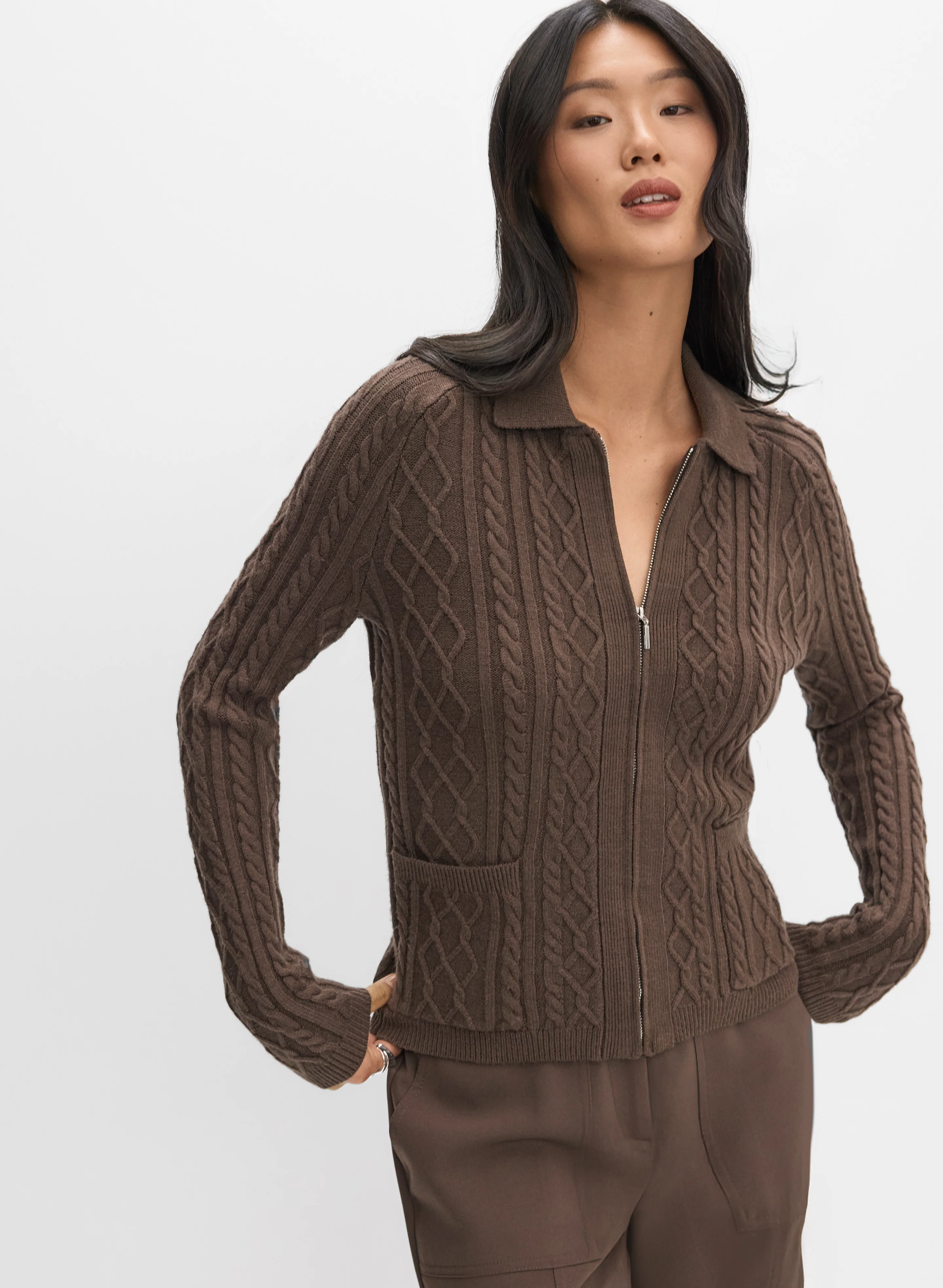 Zip-Up Cardigan
