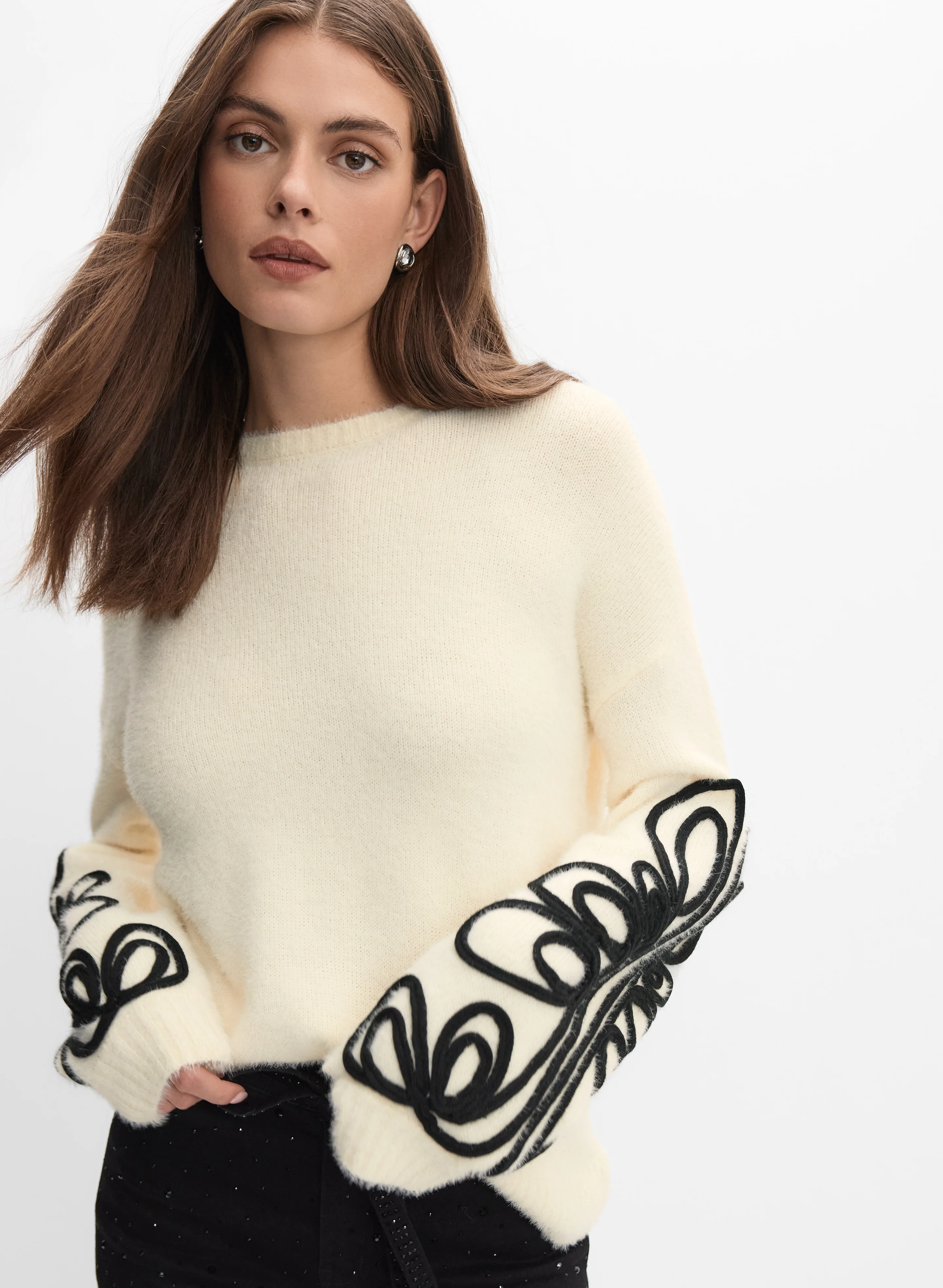 Soutache Embroidered Detail Sweater