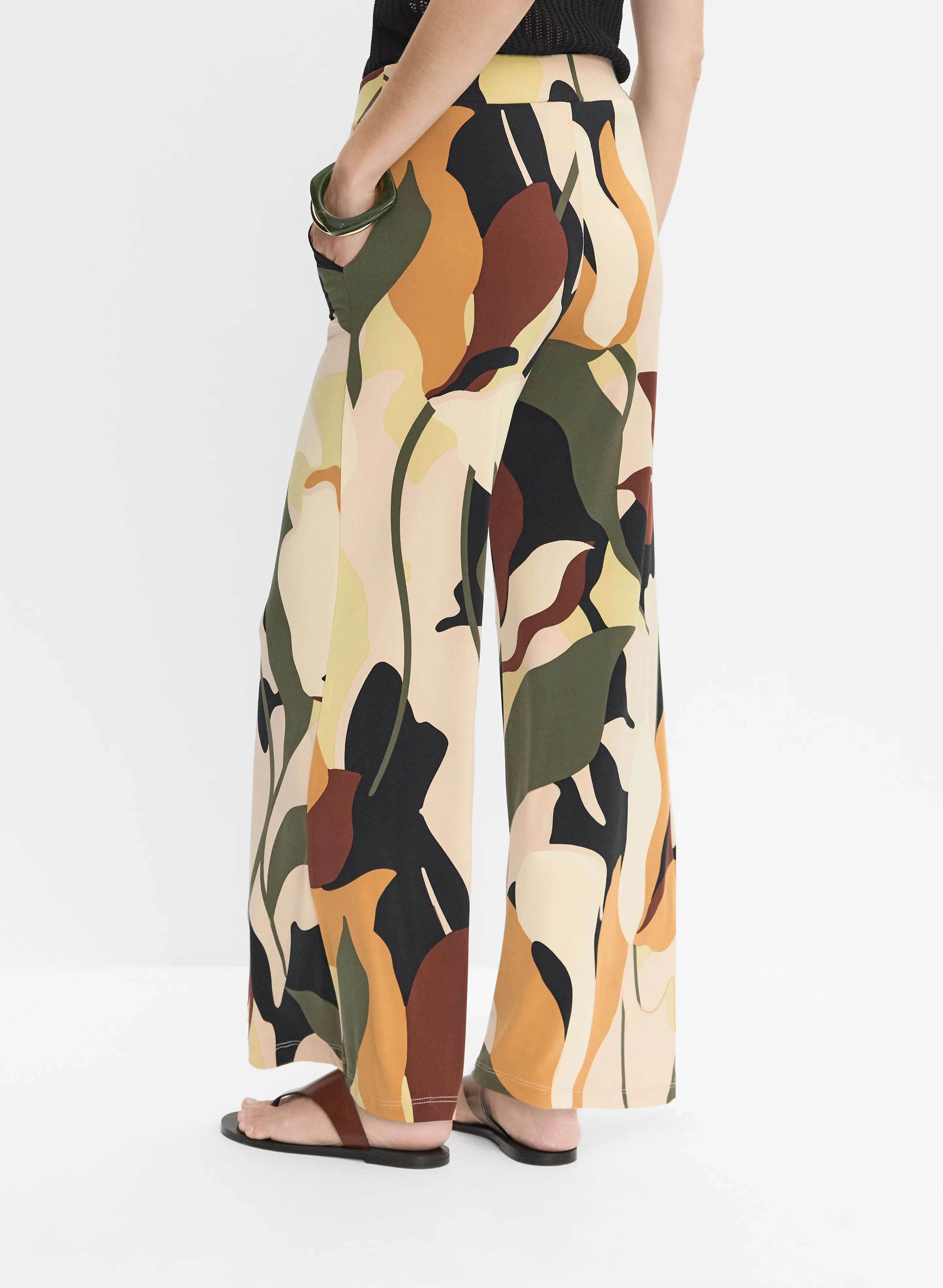 Abstract Wide-Leg Pants