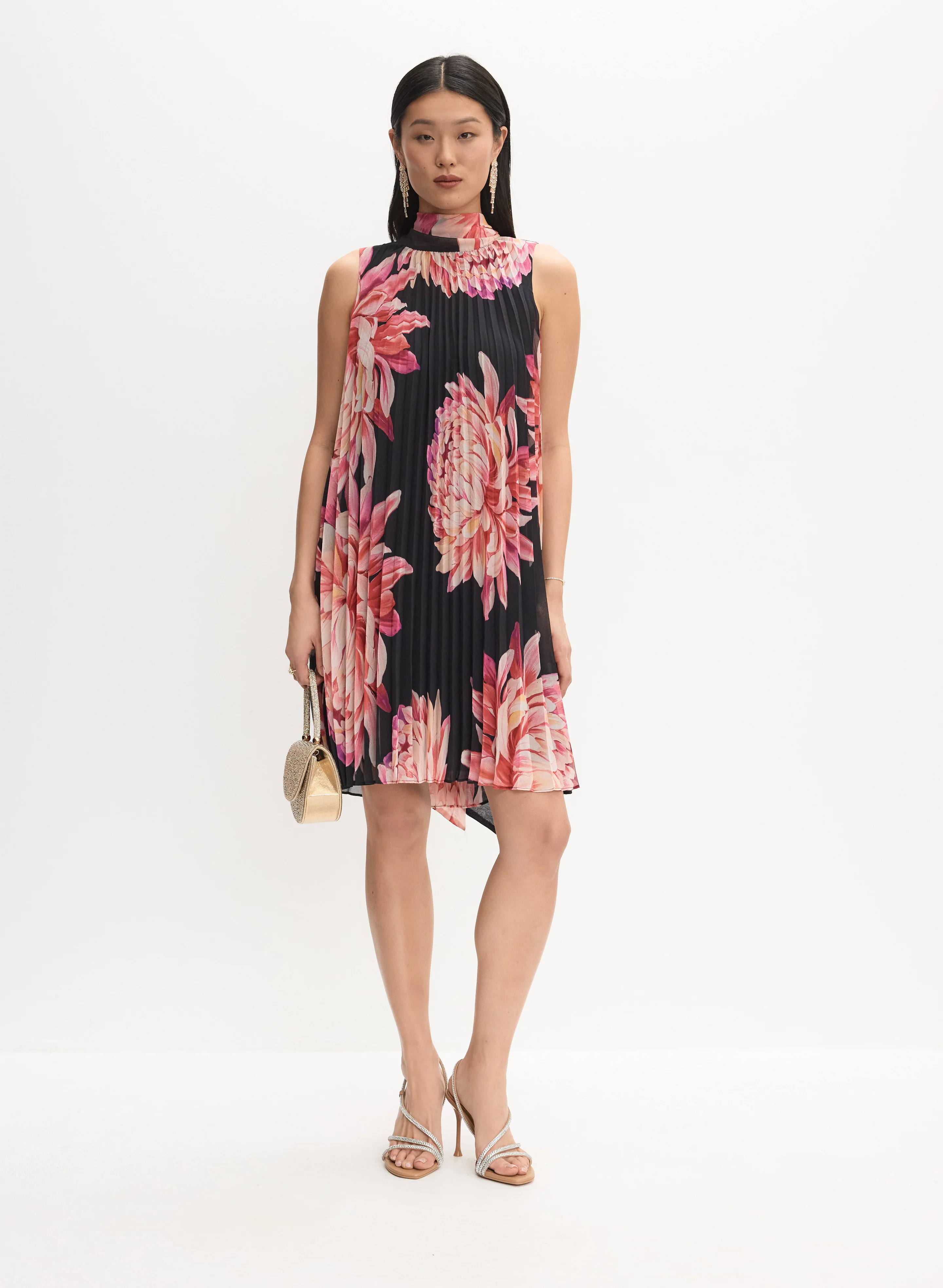 Floral Plissé Dress
