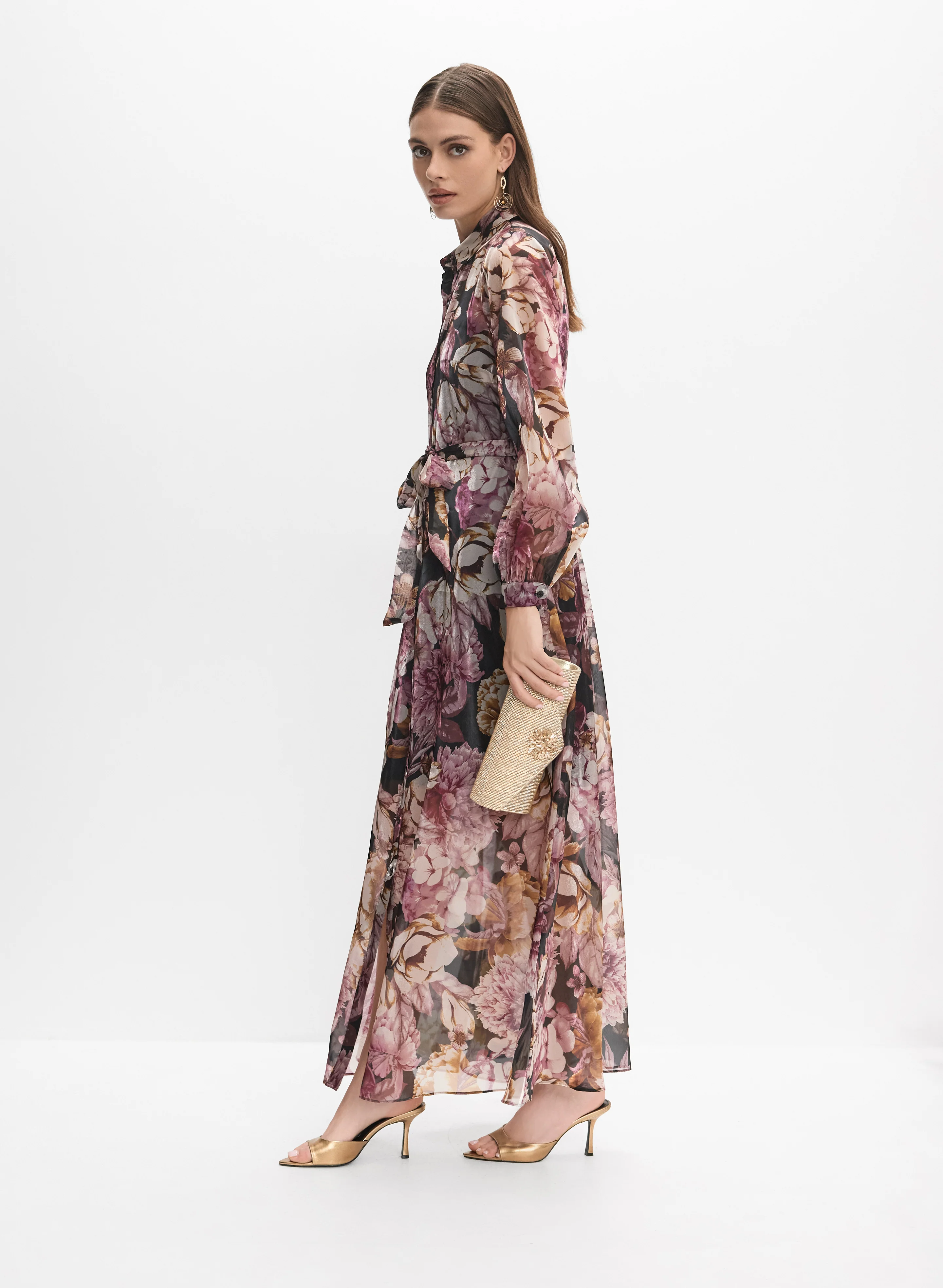 Floral Organza Shirt Dress