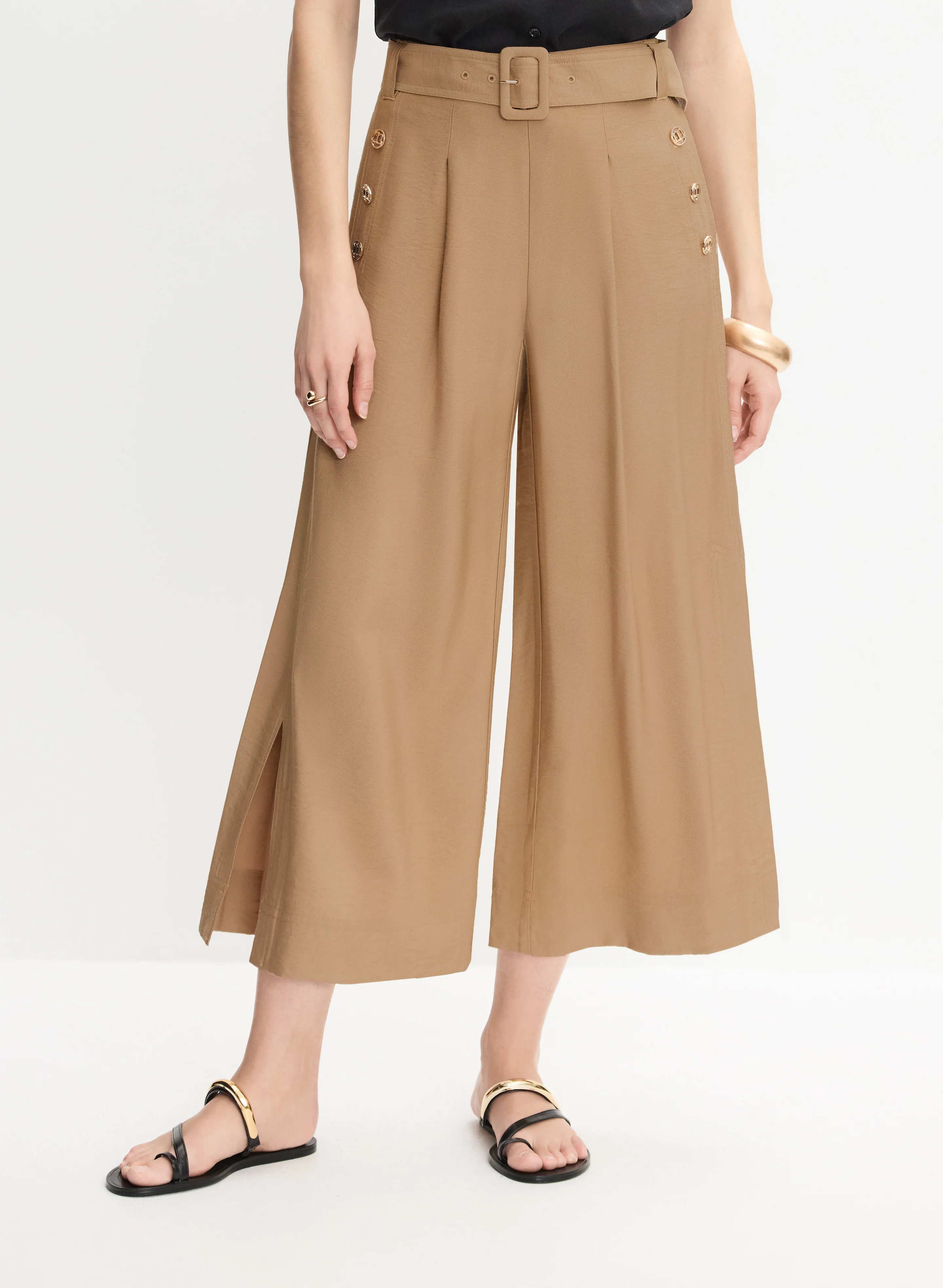 Belted Culotte Pants