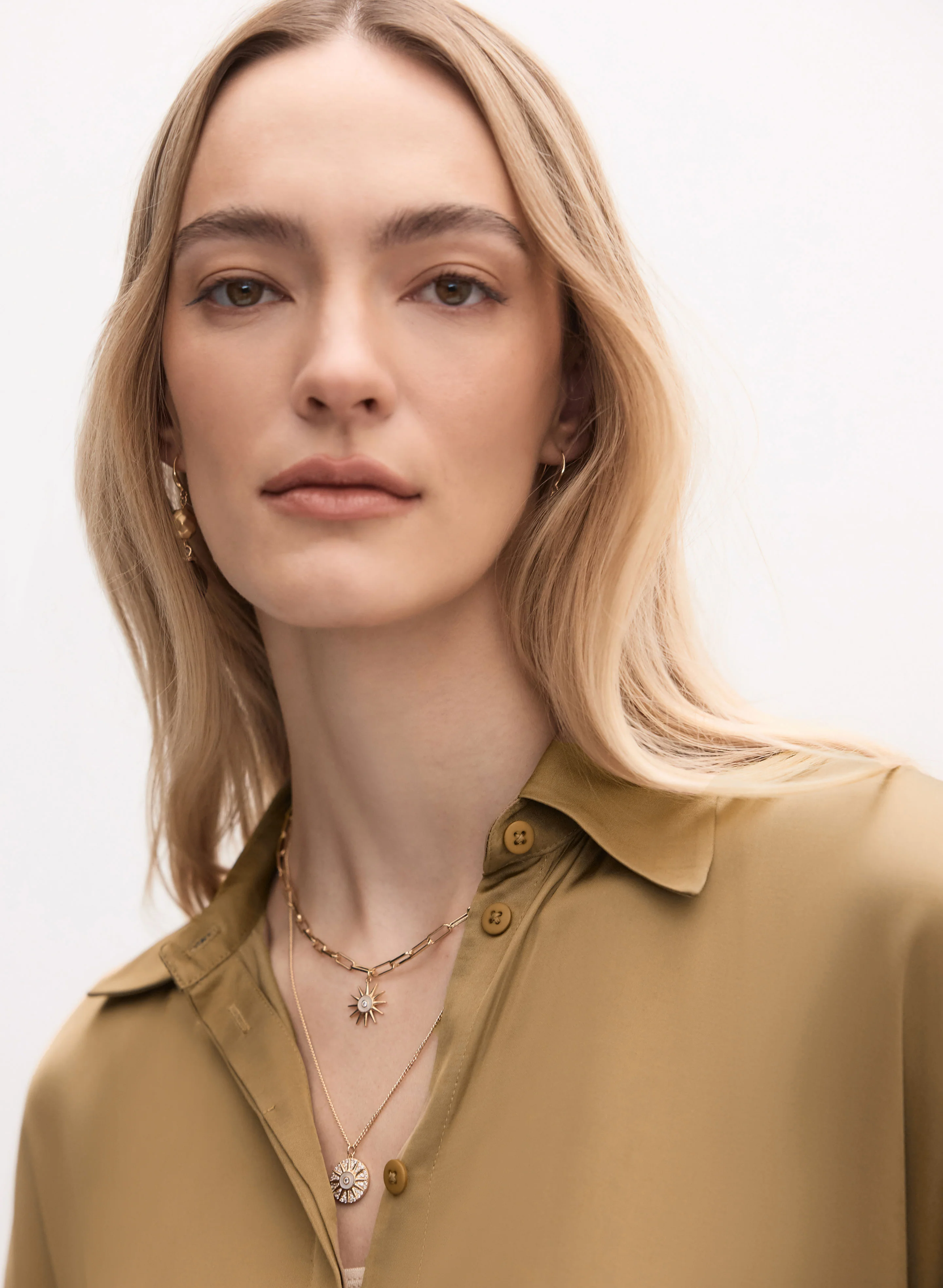 Flare Sleeve Satin Blouse