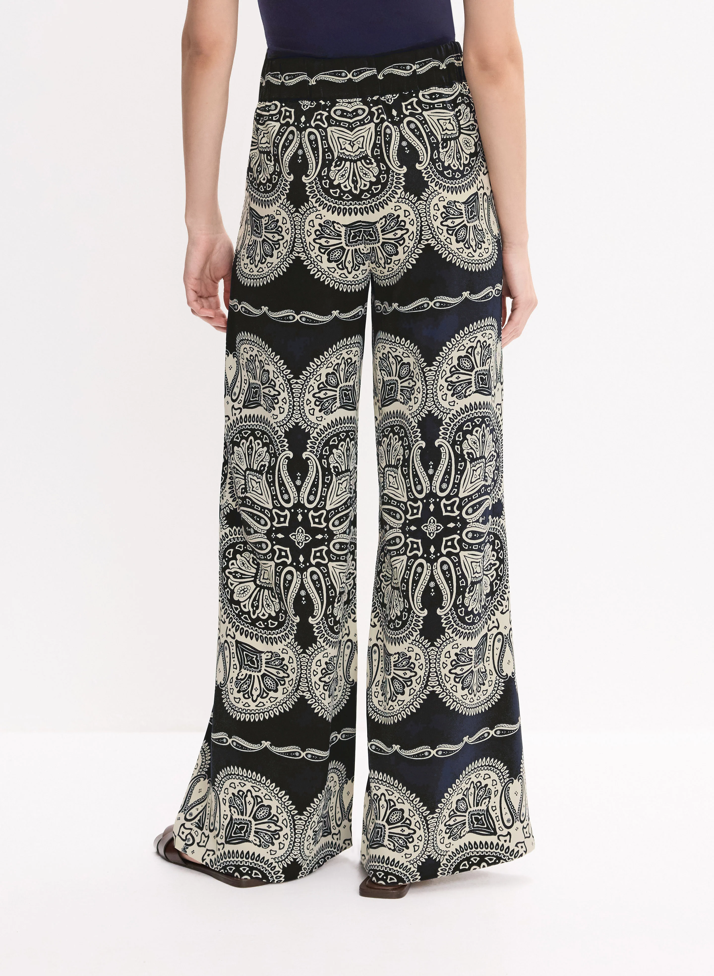 Paisley Wide-Leg Pants
