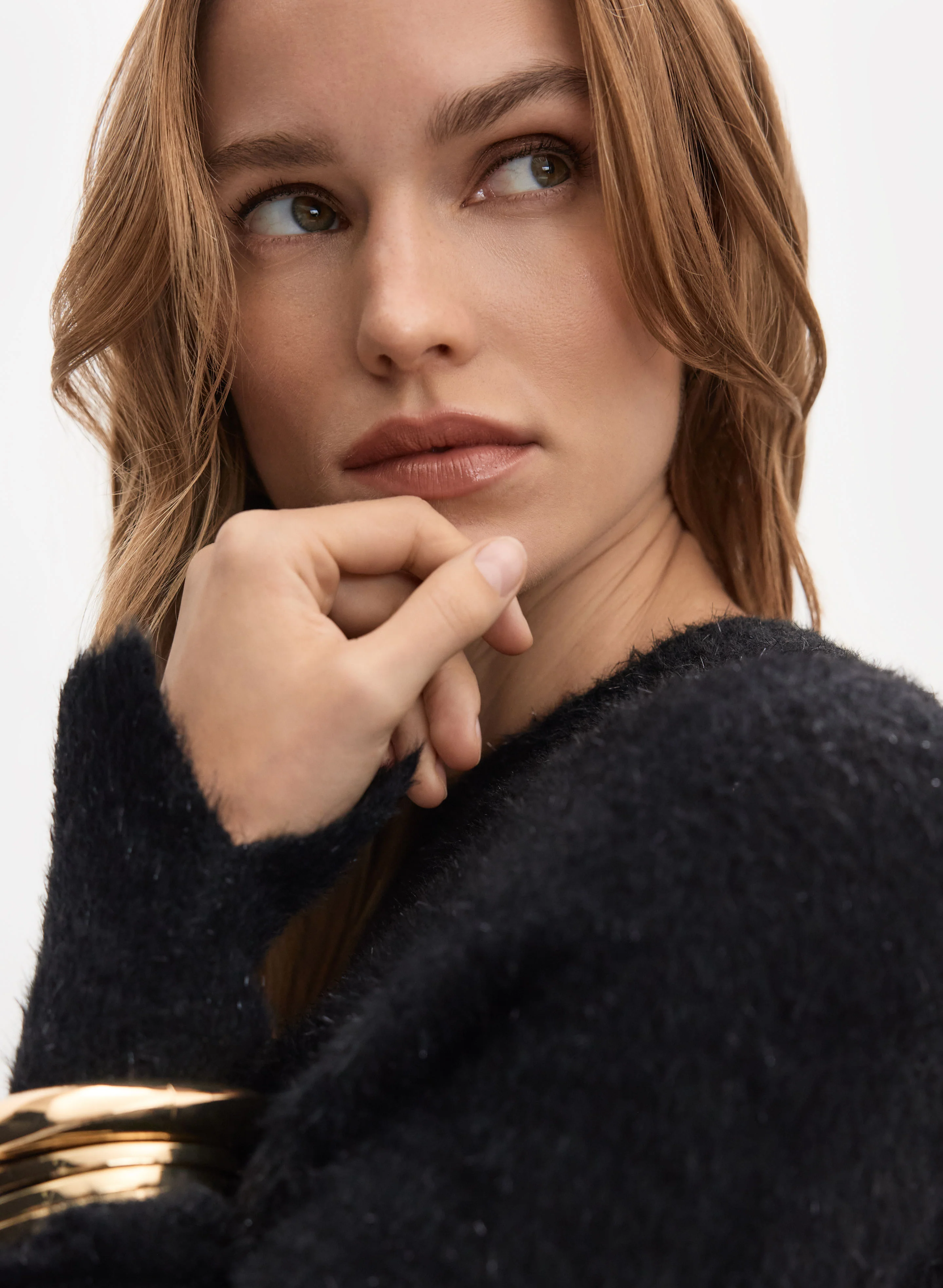 Metallic Fuzzy Knit Sweater