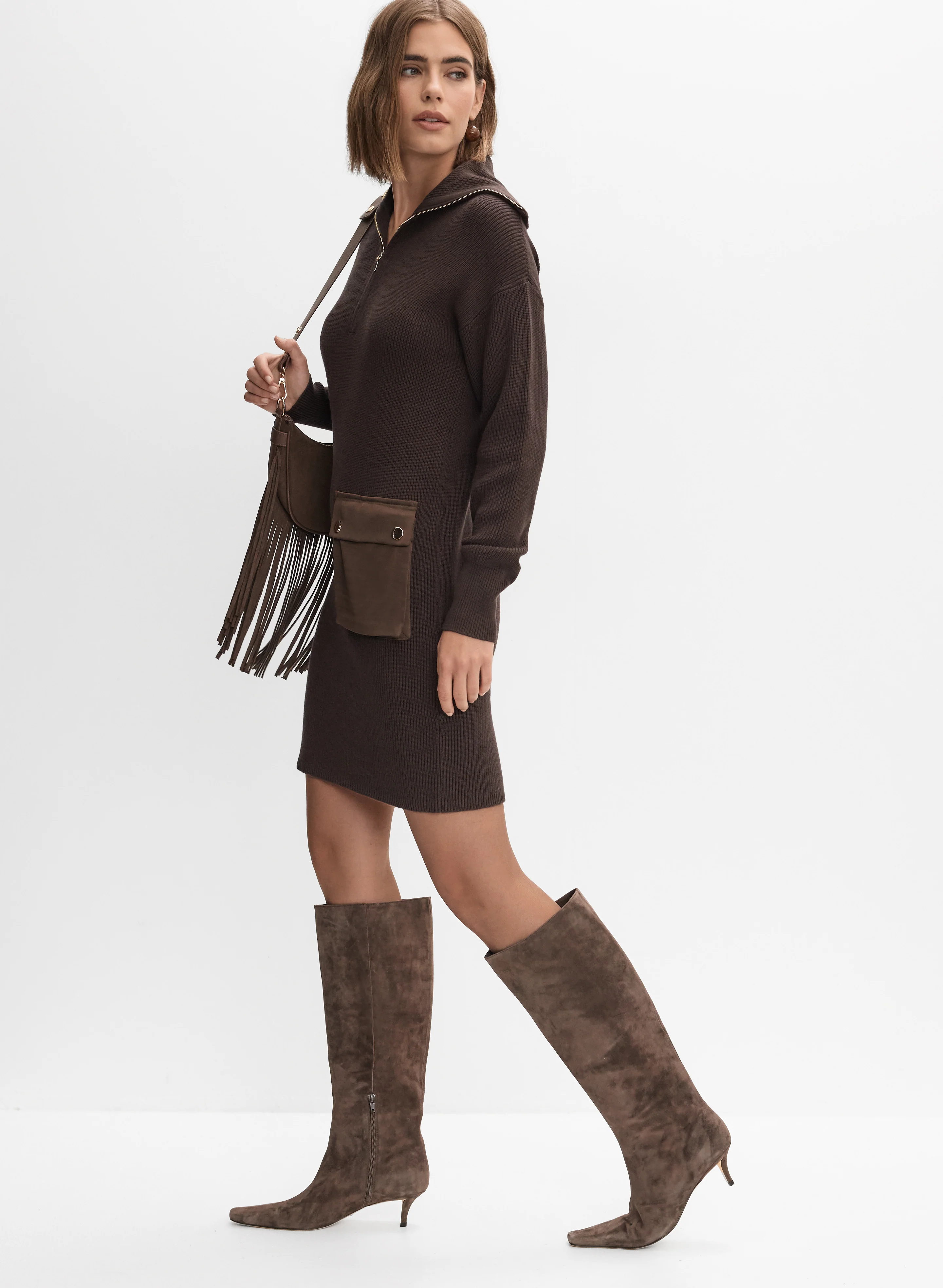 Cargo Pocket Sweater Dress