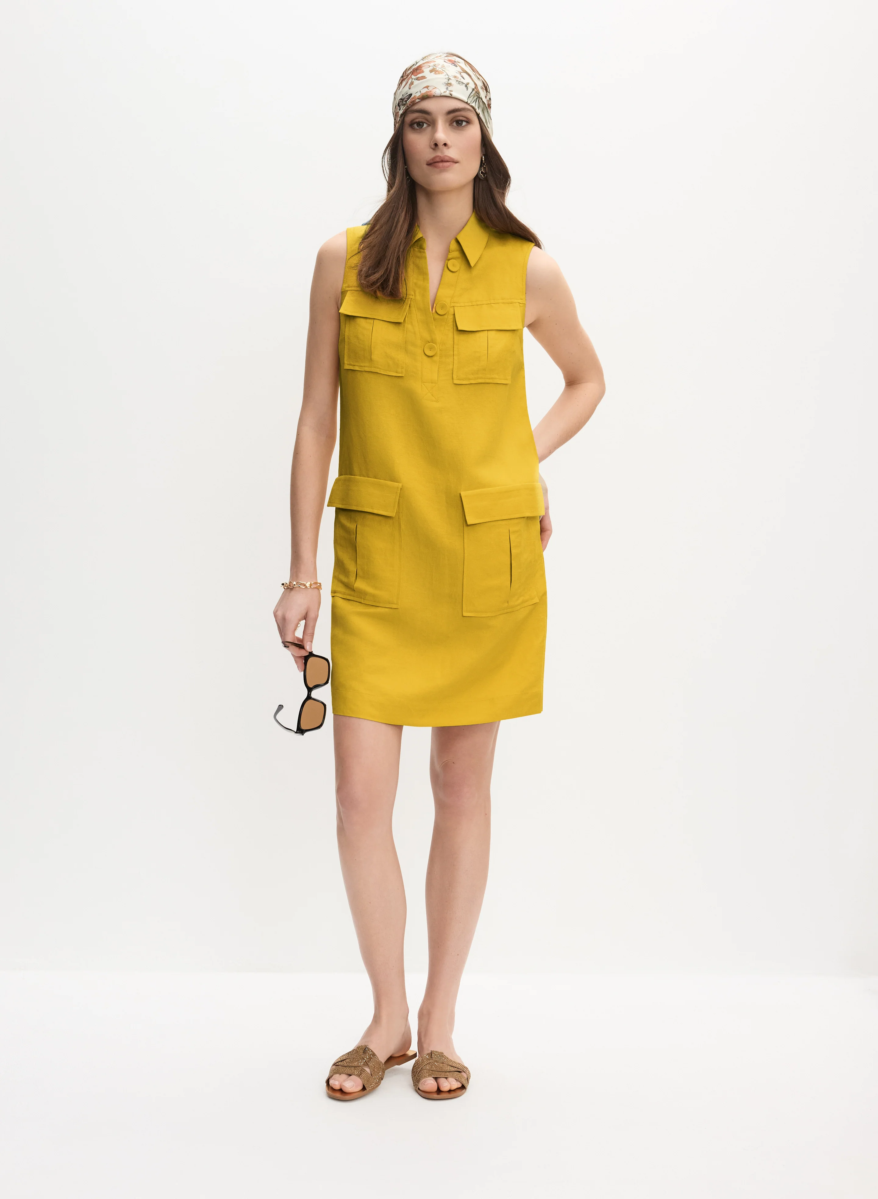 Linen Pocket Detail Dress